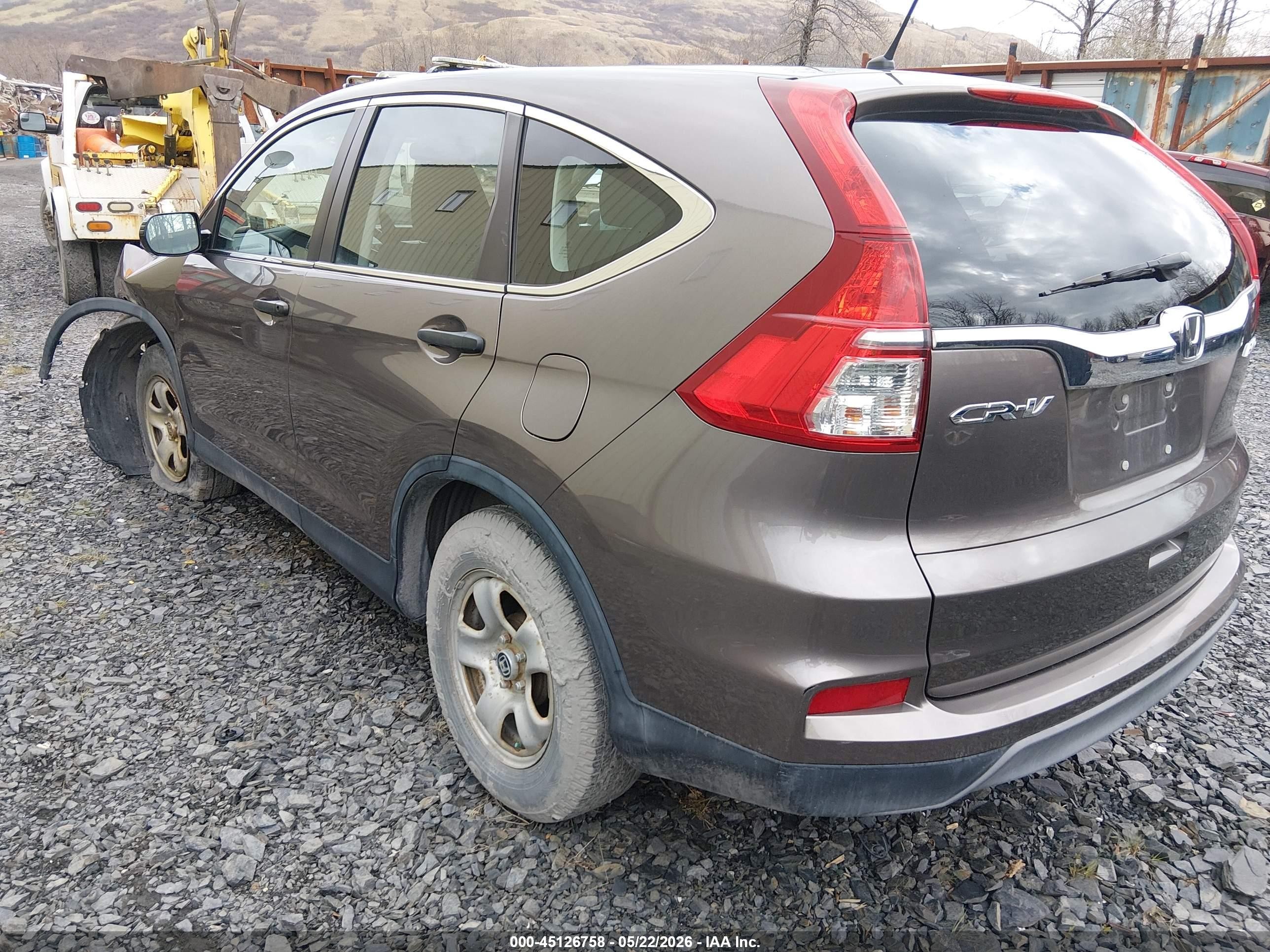 2015 Honda Cr-v Lx Gray vin: 5J6RM4H32FL075933