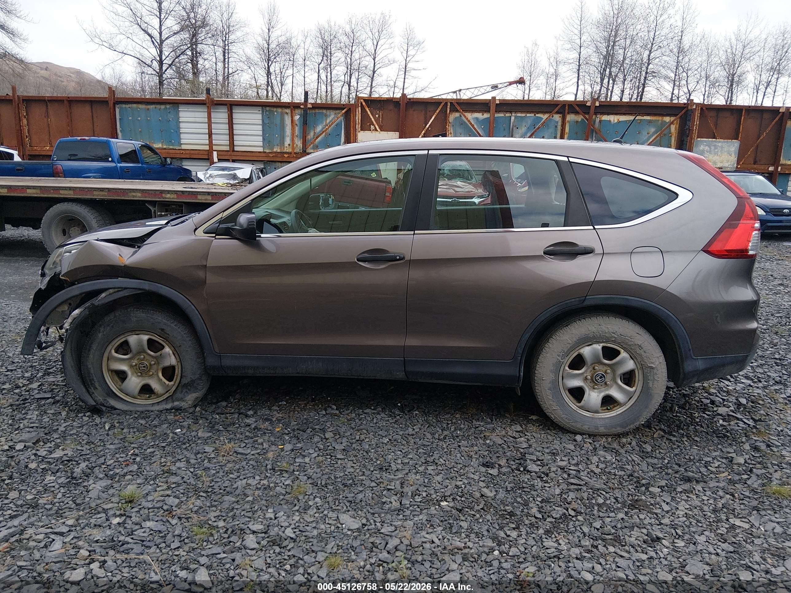 2015 Honda Cr-v Lx Gray vin: 5J6RM4H32FL075933