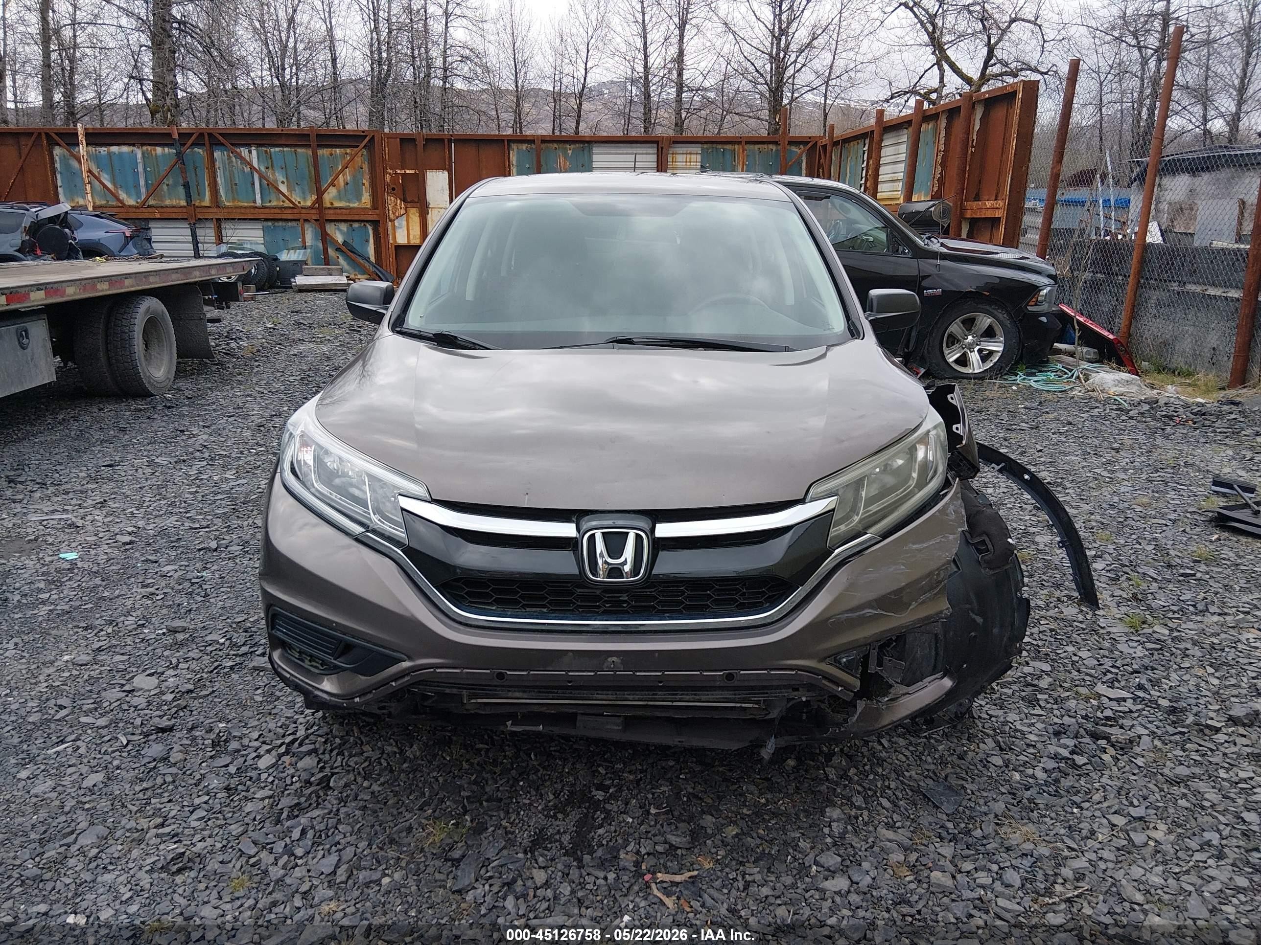 2015 Honda Cr-v Lx Gray vin: 5J6RM4H32FL075933