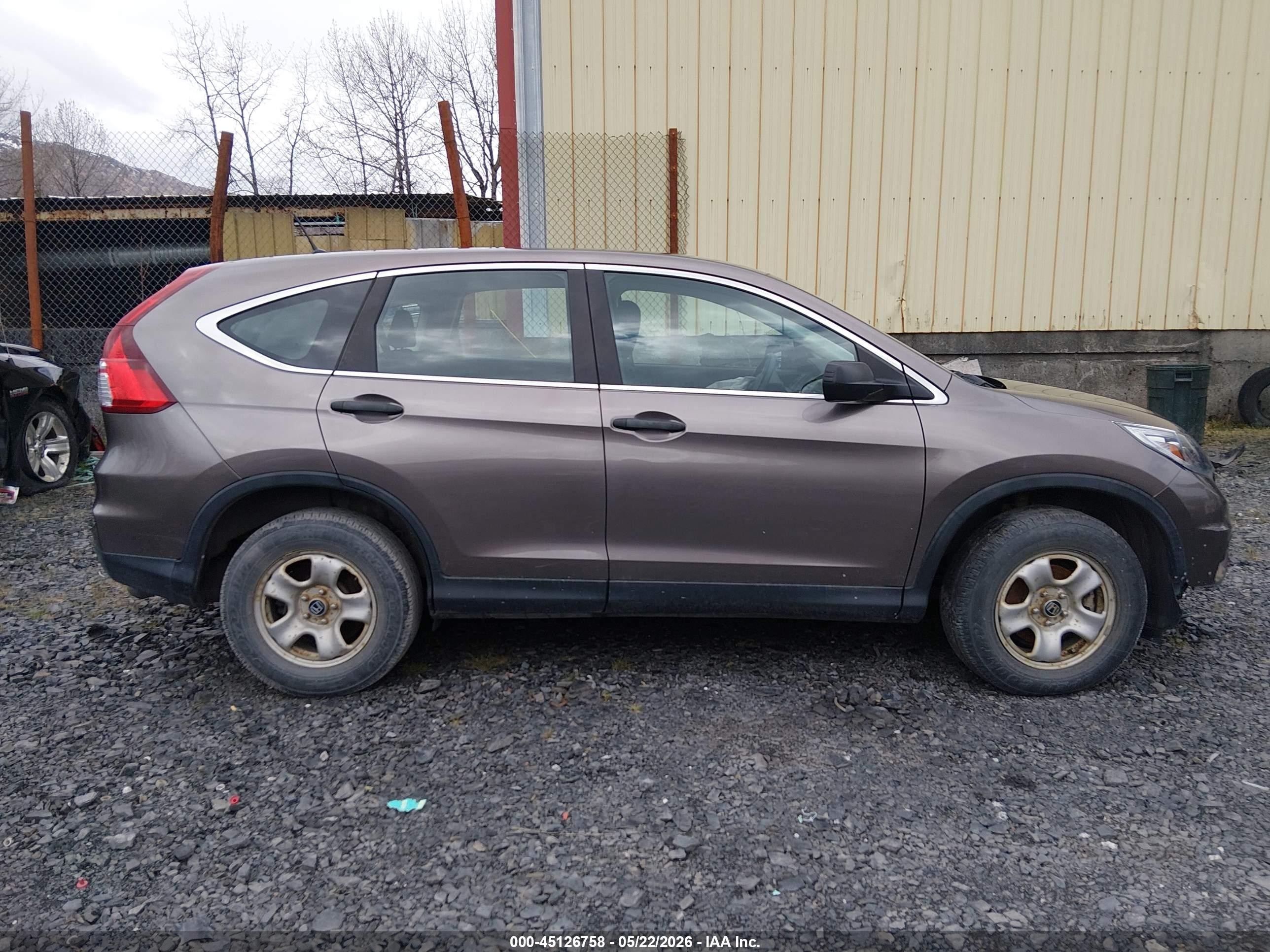 2015 Honda Cr-v Lx Gray vin: 5J6RM4H32FL075933