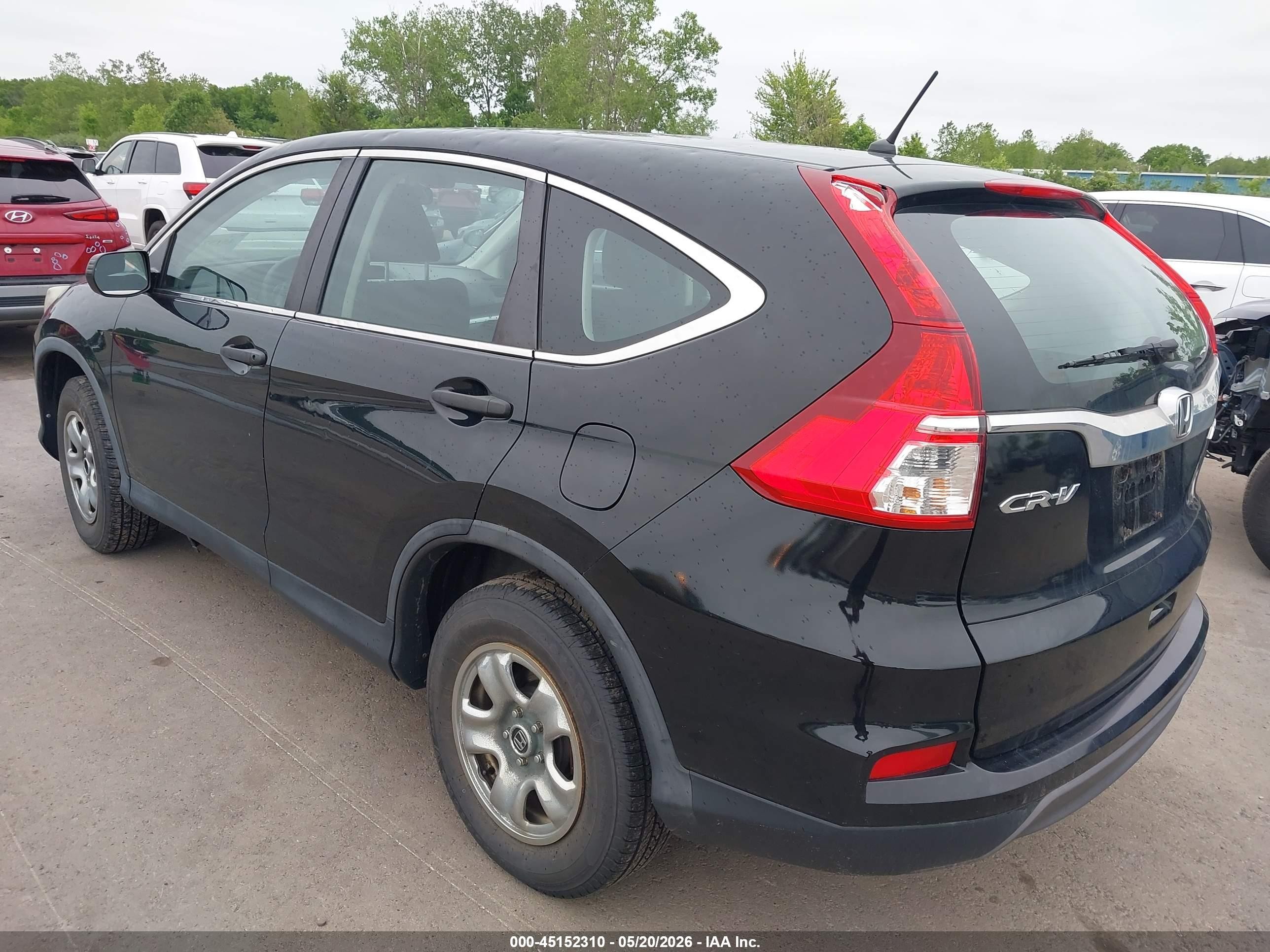 2015 Honda Cr-v Lx Black vin: 5J6RM4H32FL078931