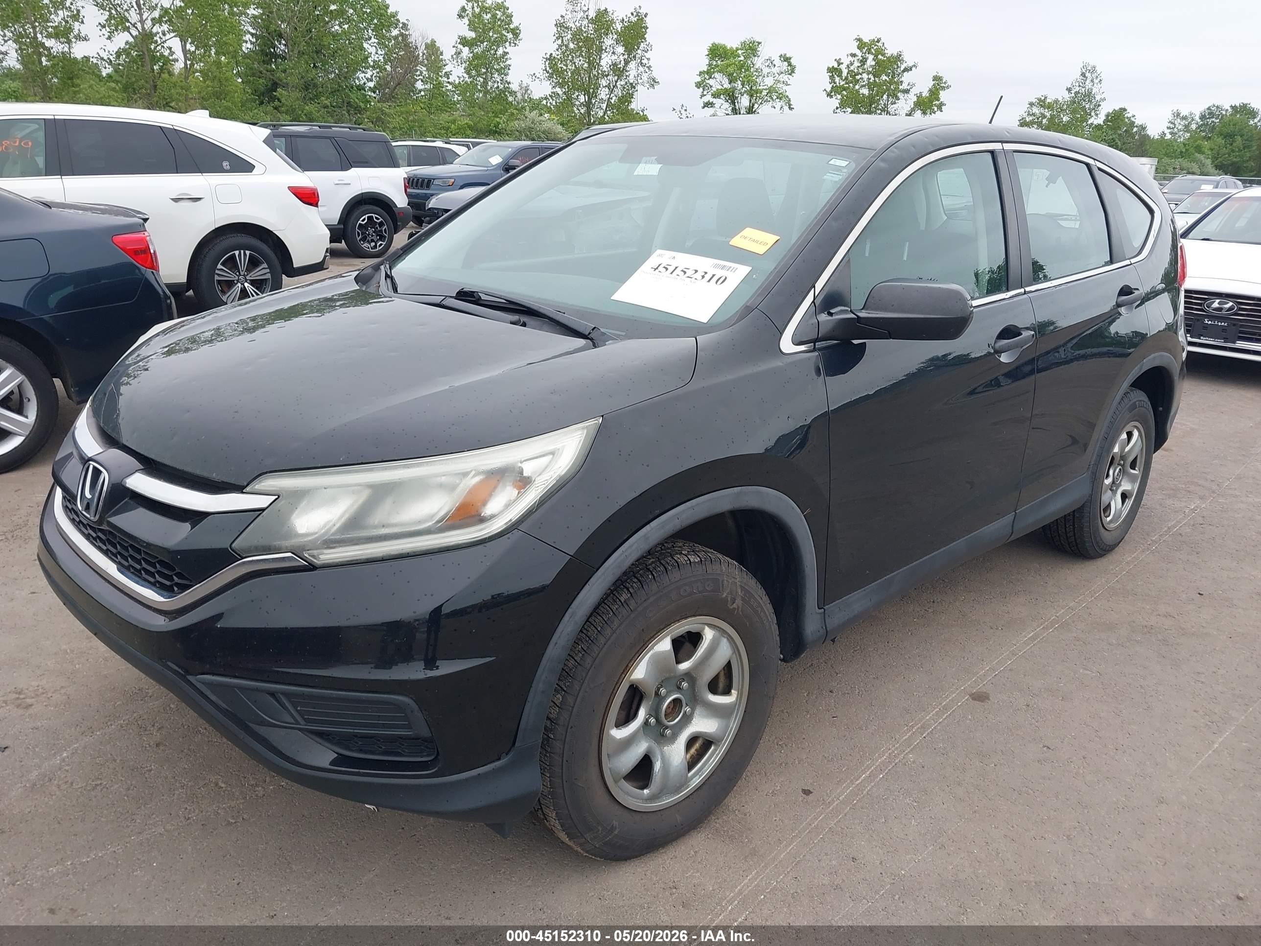 2015 Honda Cr-v Lx Black vin: 5J6RM4H32FL078931
