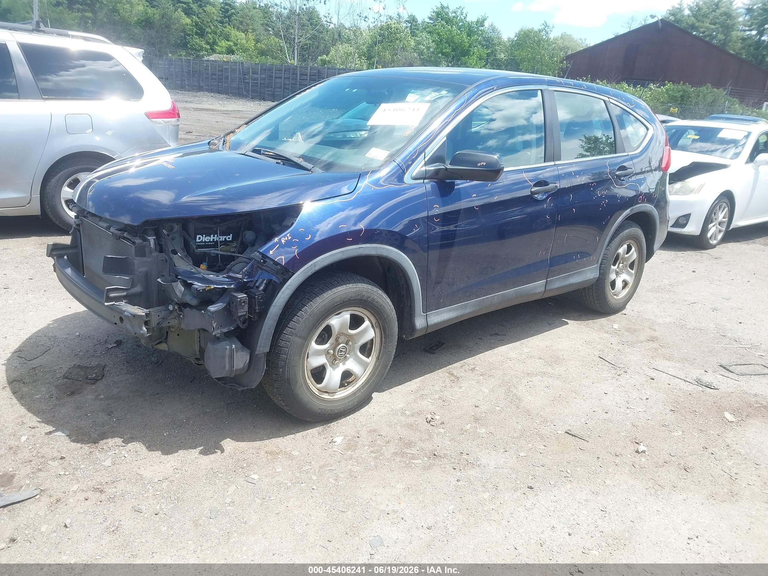 2015 Honda Cr-v Lx Blue vin: 5J6RM4H32FL094580