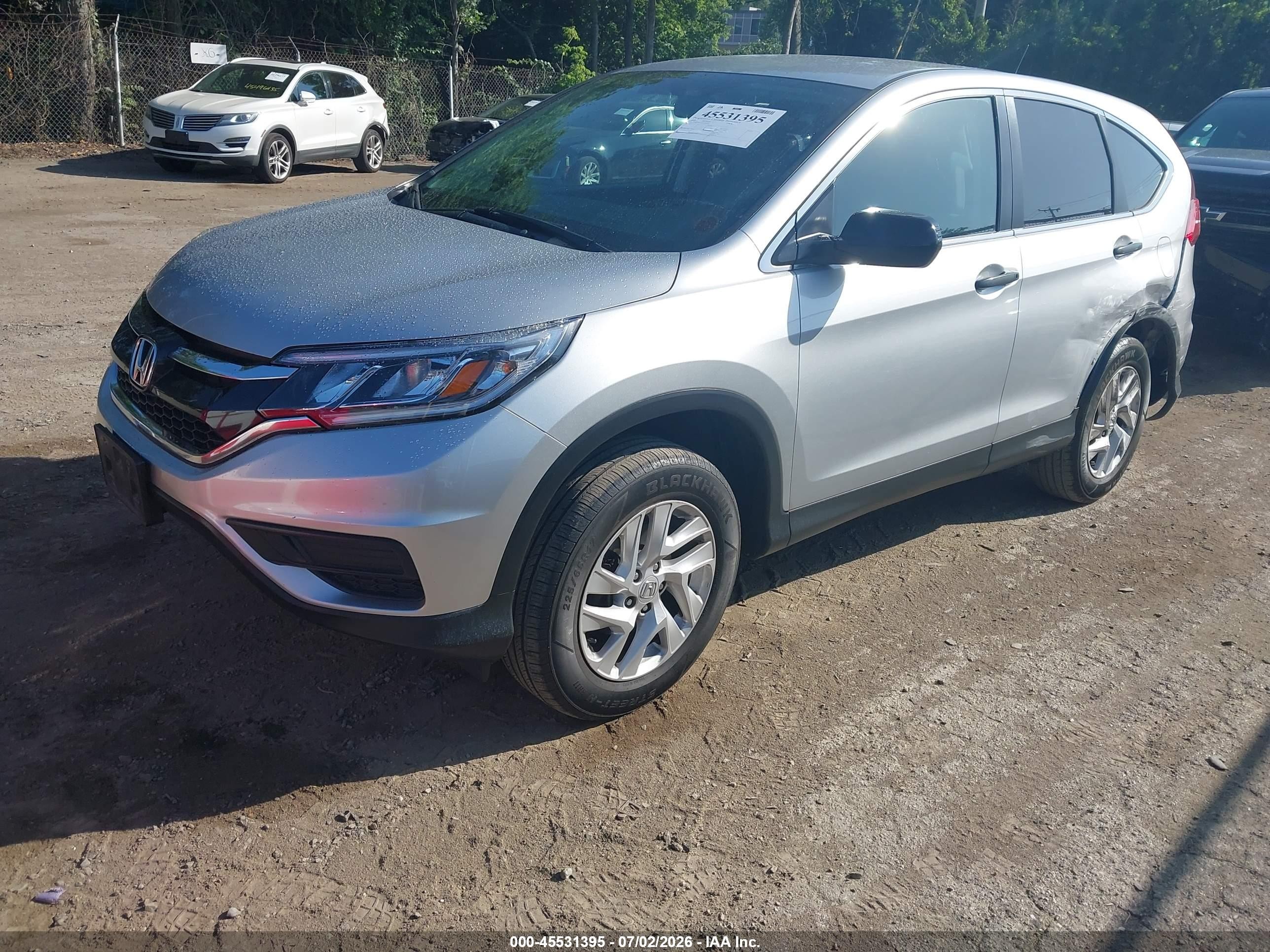 2015 Honda Cr-v Lx Серебряный vin: 5J6RM4H32FL116450