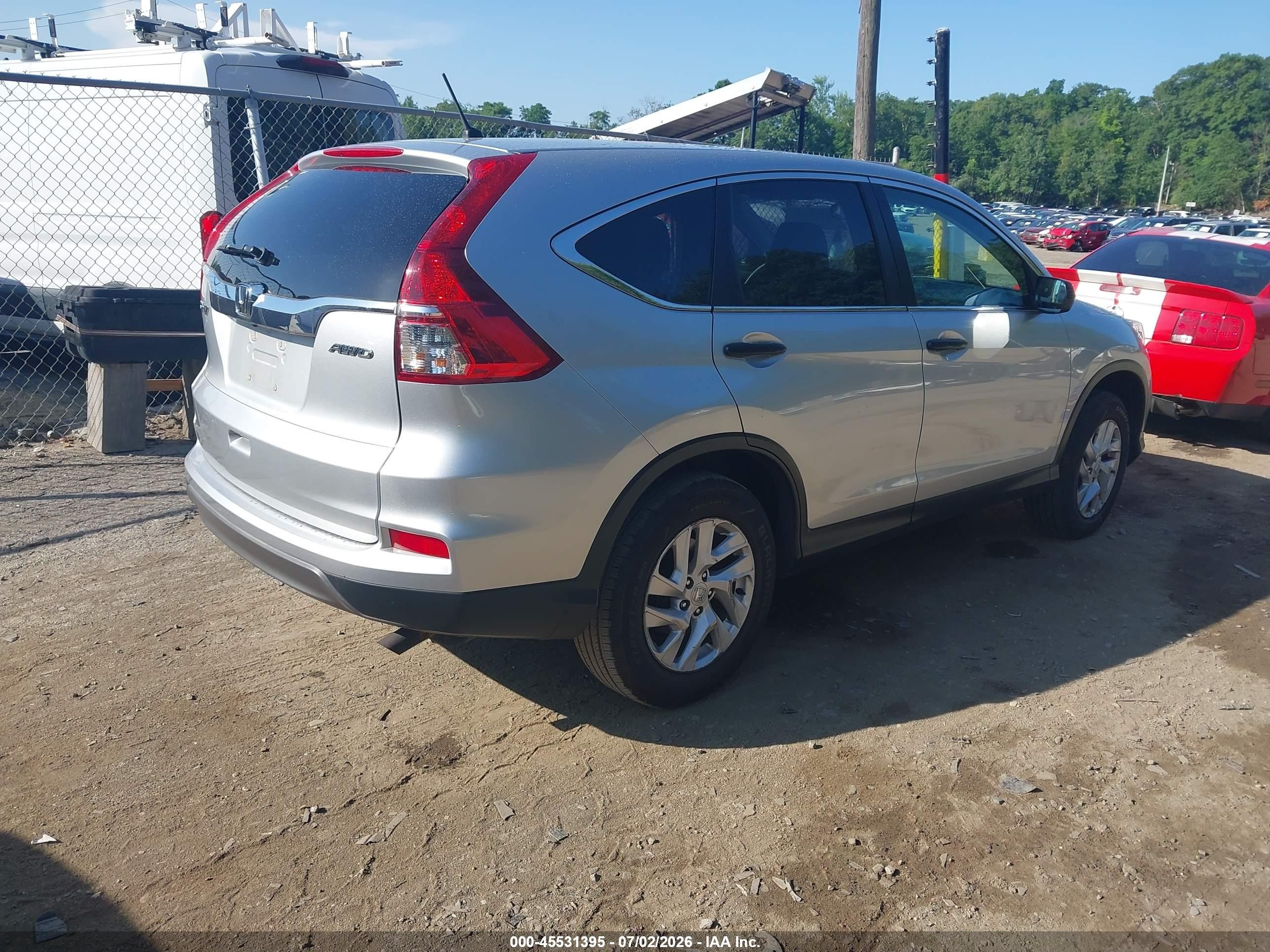 2015 Honda Cr-v Lx Серебряный vin: 5J6RM4H32FL116450