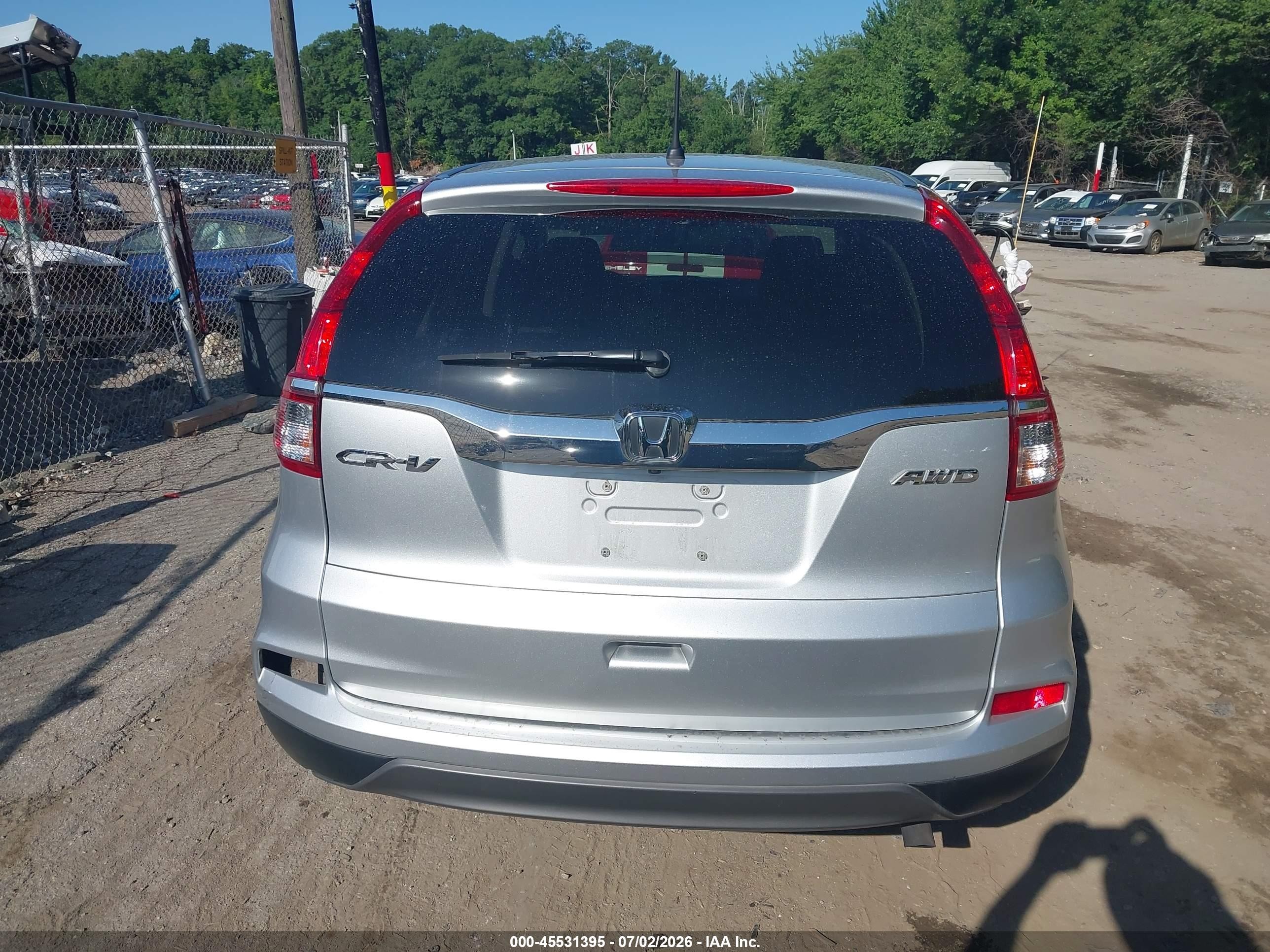 2015 Honda Cr-v Lx Серебряный vin: 5J6RM4H32FL116450