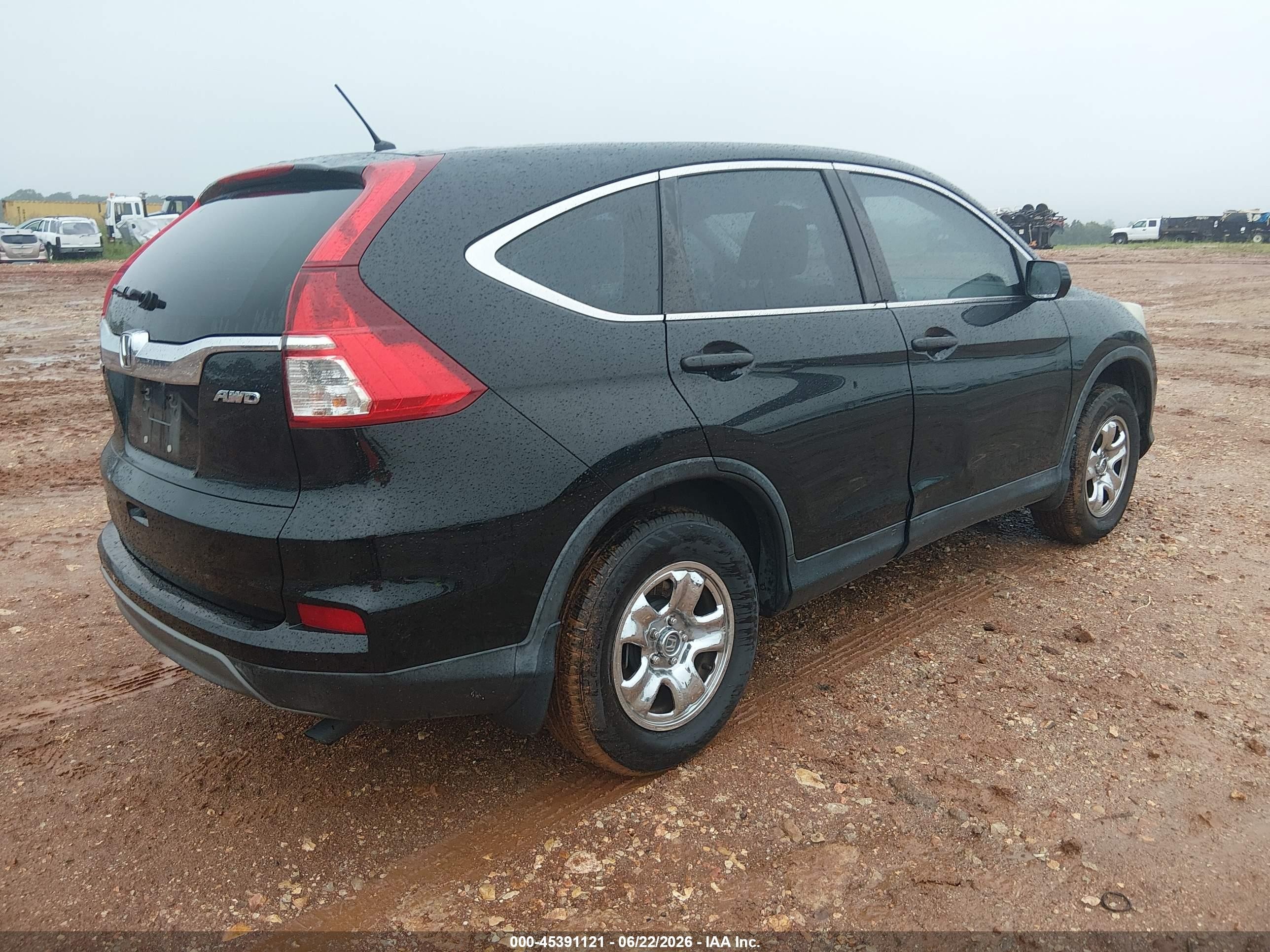 2015 Honda Cr-v Lx Black vin: 5J6RM4H32FL116819