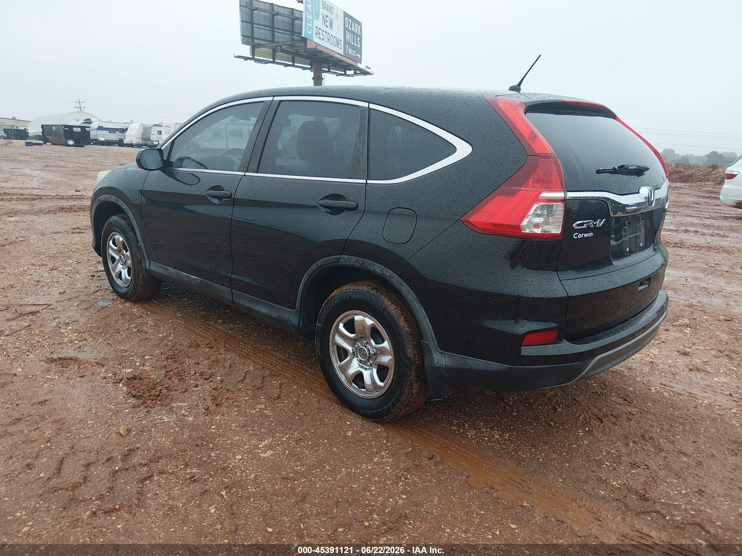 2015 Honda Cr-v Lx Black vin: 5J6RM4H32FL116819