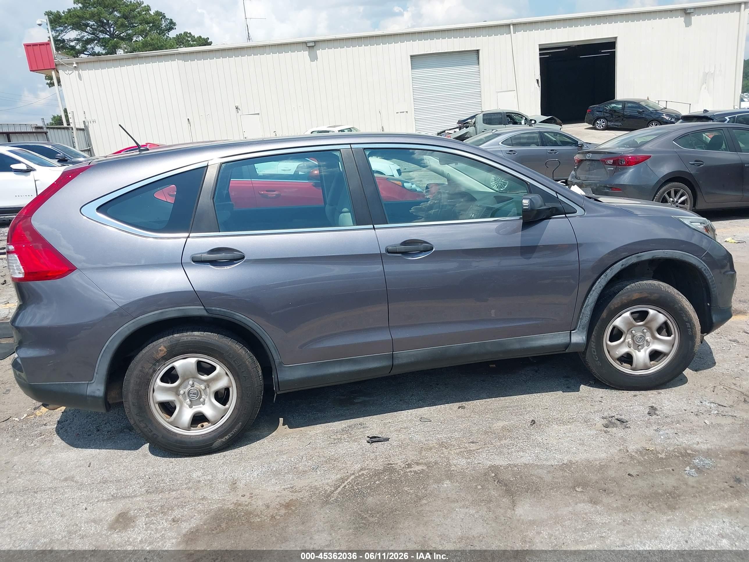 2015 Honda Cr-v Lx Gray vin: 5J6RM4H32FL122328