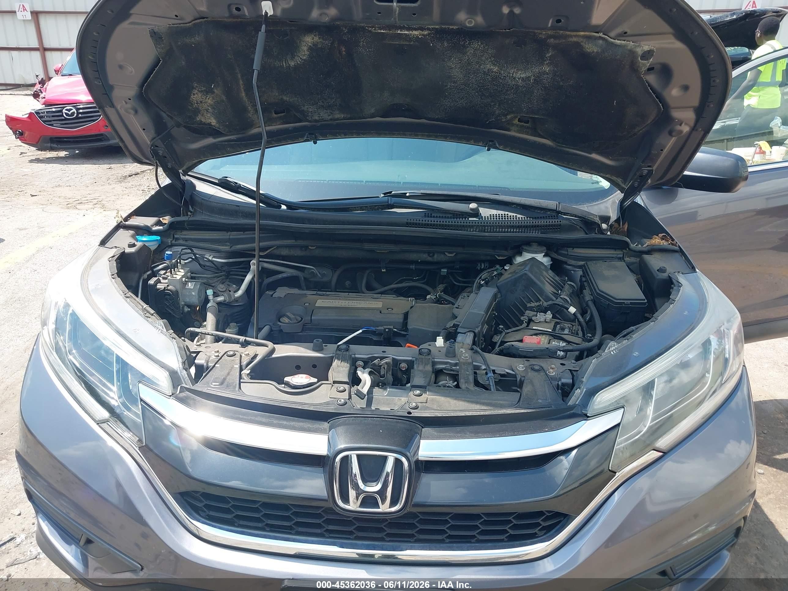 2015 Honda Cr-v Lx Gray vin: 5J6RM4H32FL122328
