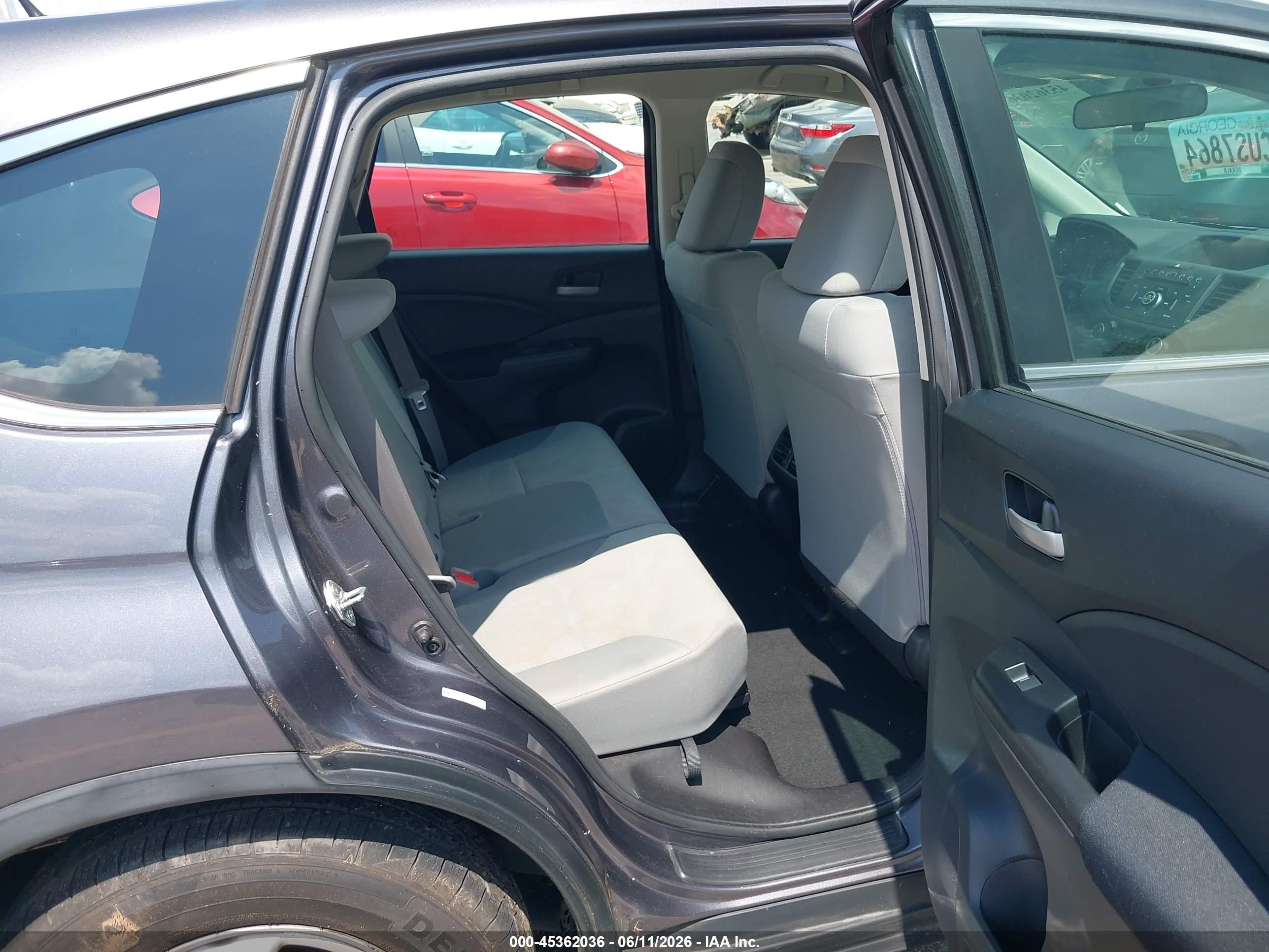 2015 Honda Cr-v Lx Gray vin: 5J6RM4H32FL122328
