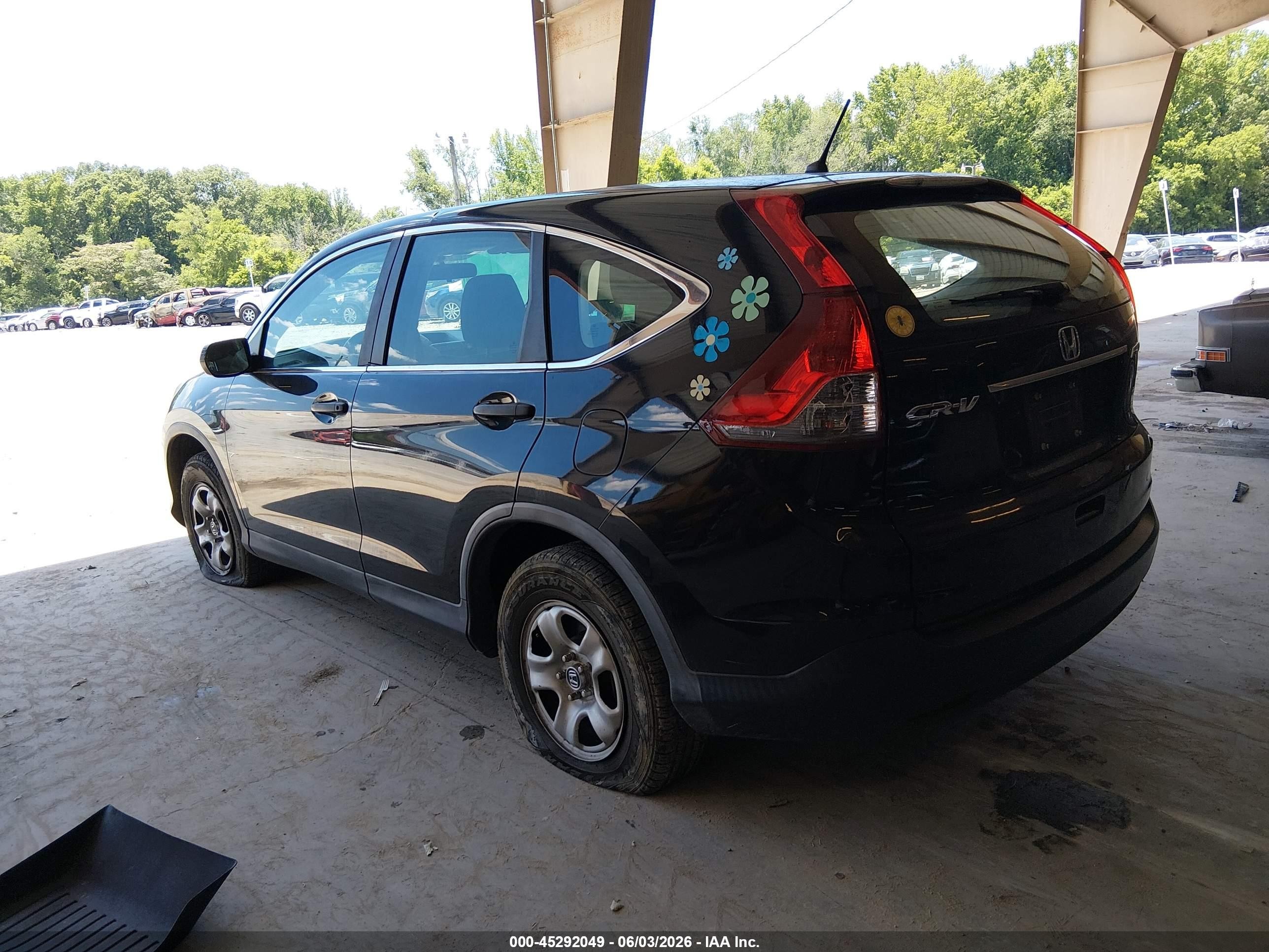 2012 Honda Cr-v Lx Black vin: 5J6RM4H33CL048090