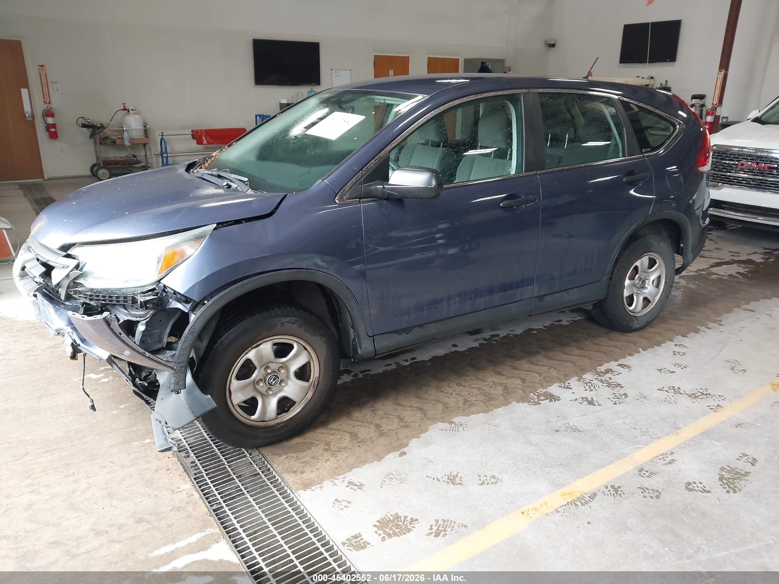 2012 Honda Cr-v Lx Blue vin: 5J6RM4H33CL070476