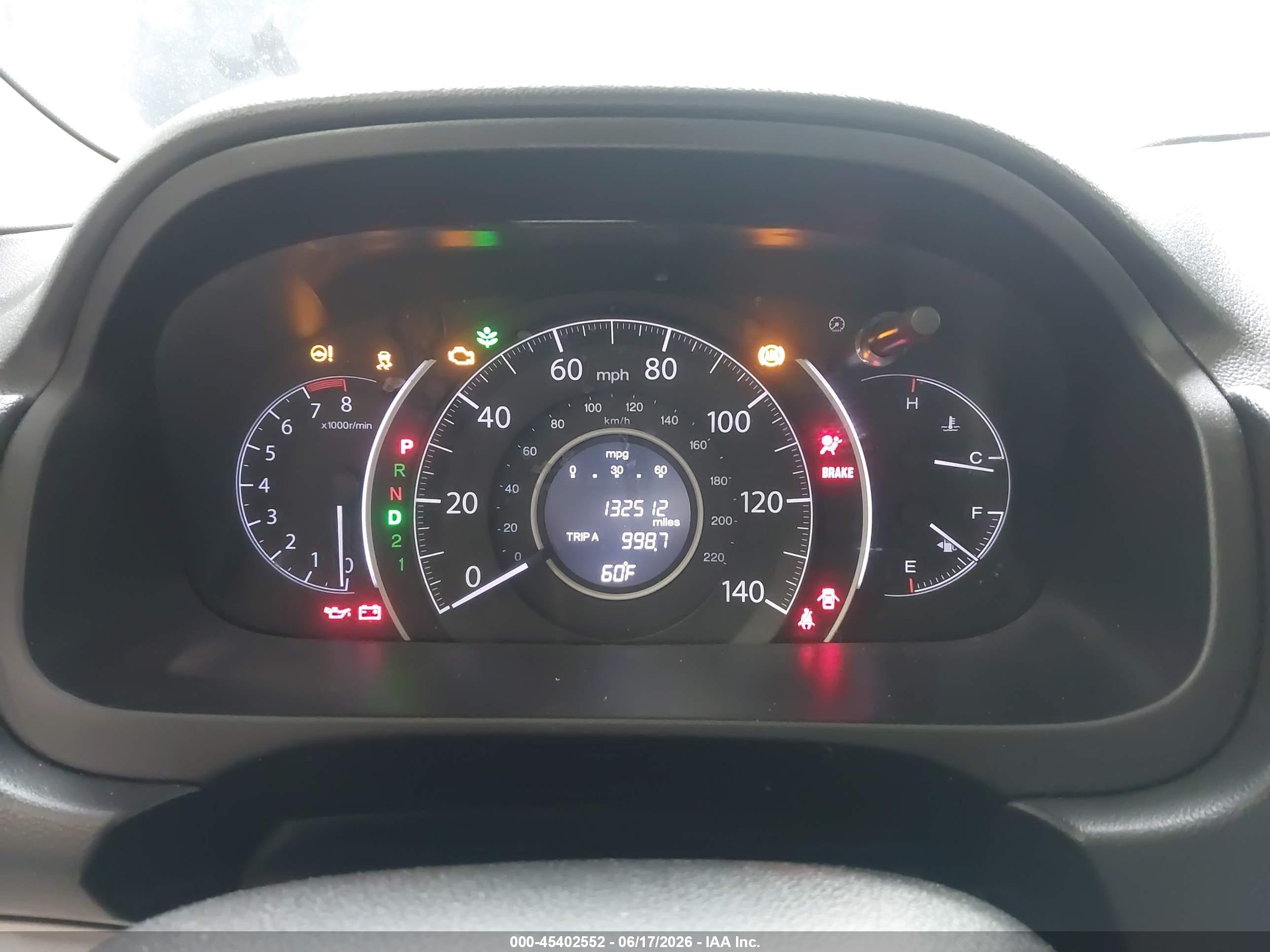 2012 Honda Cr-v Lx Blue vin: 5J6RM4H33CL070476