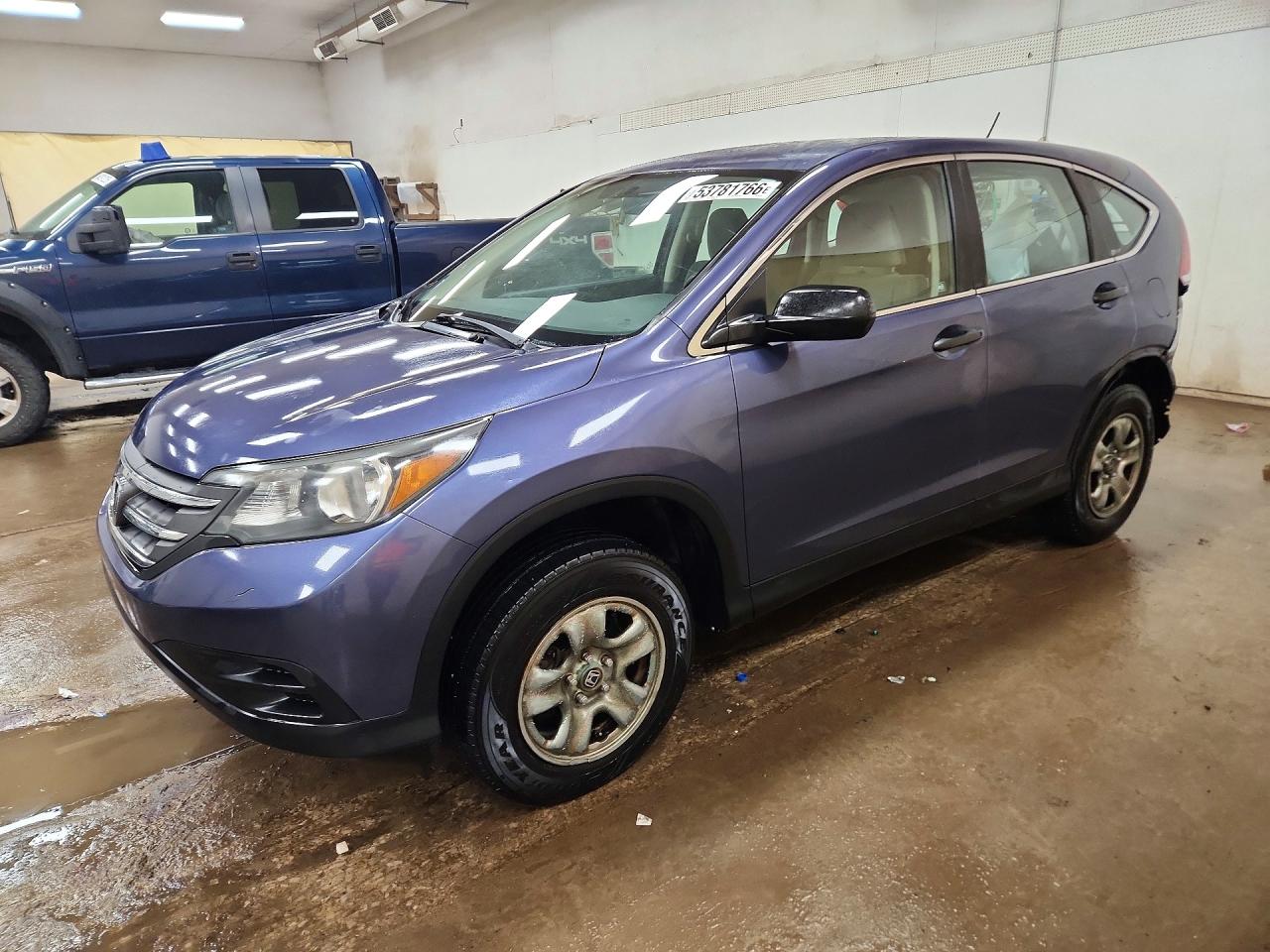 2012 Honda Cr-v Lx Blue vin: 5J6RM4H33CL082529