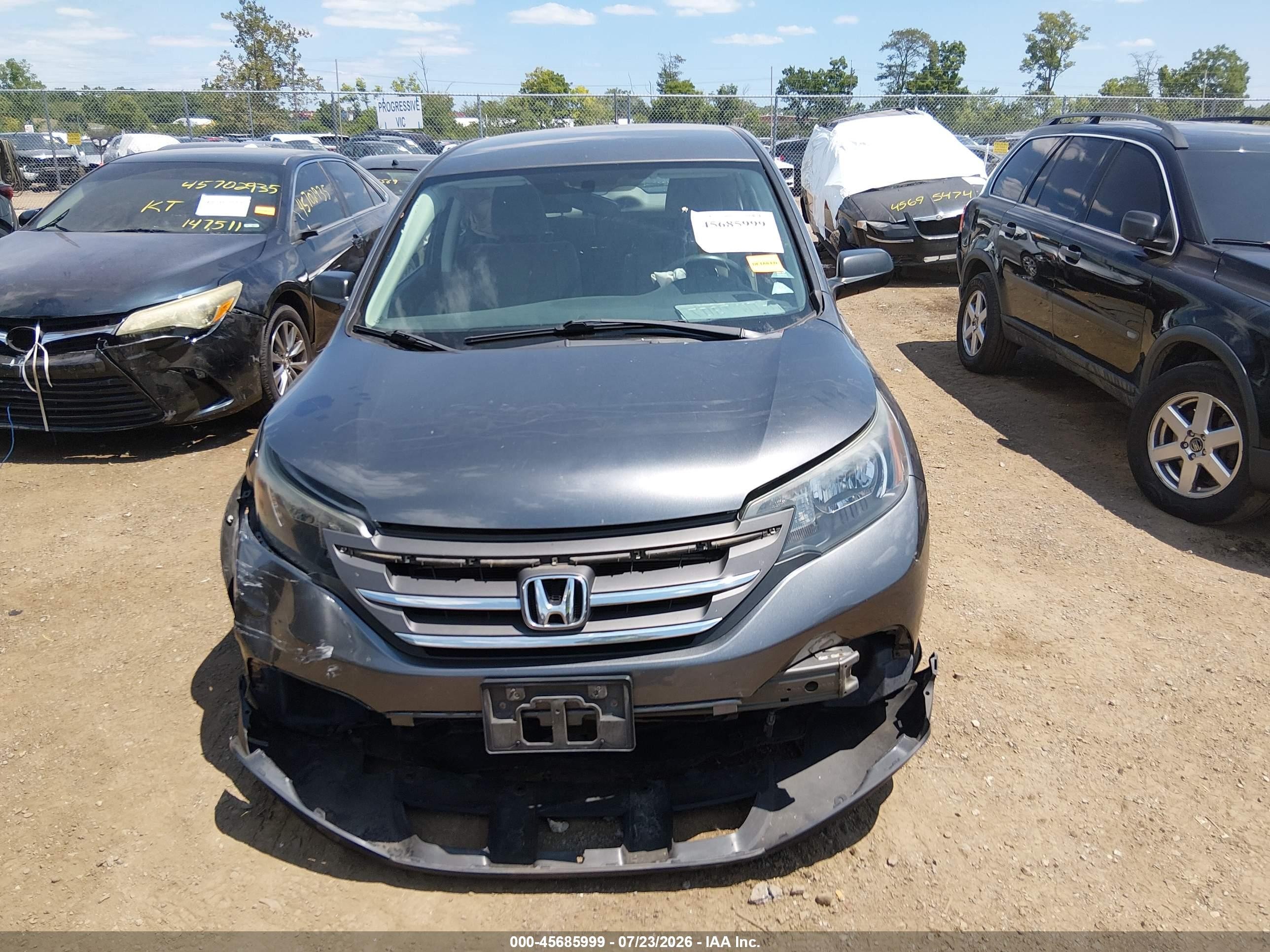 2013 Honda Cr-v Lx Gray vin: 5J6RM4H33DL005273