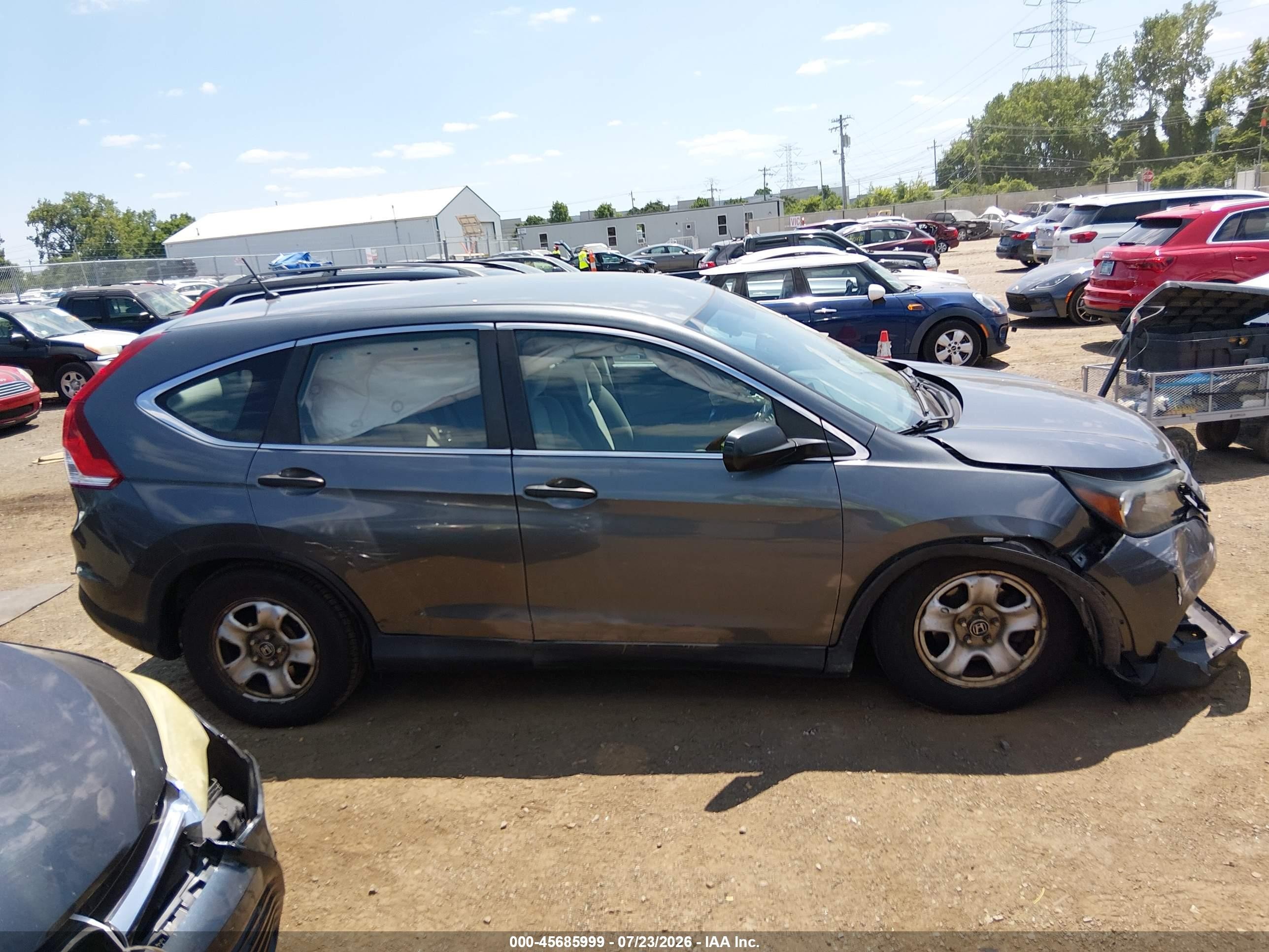 2013 Honda Cr-v Lx Gray vin: 5J6RM4H33DL005273