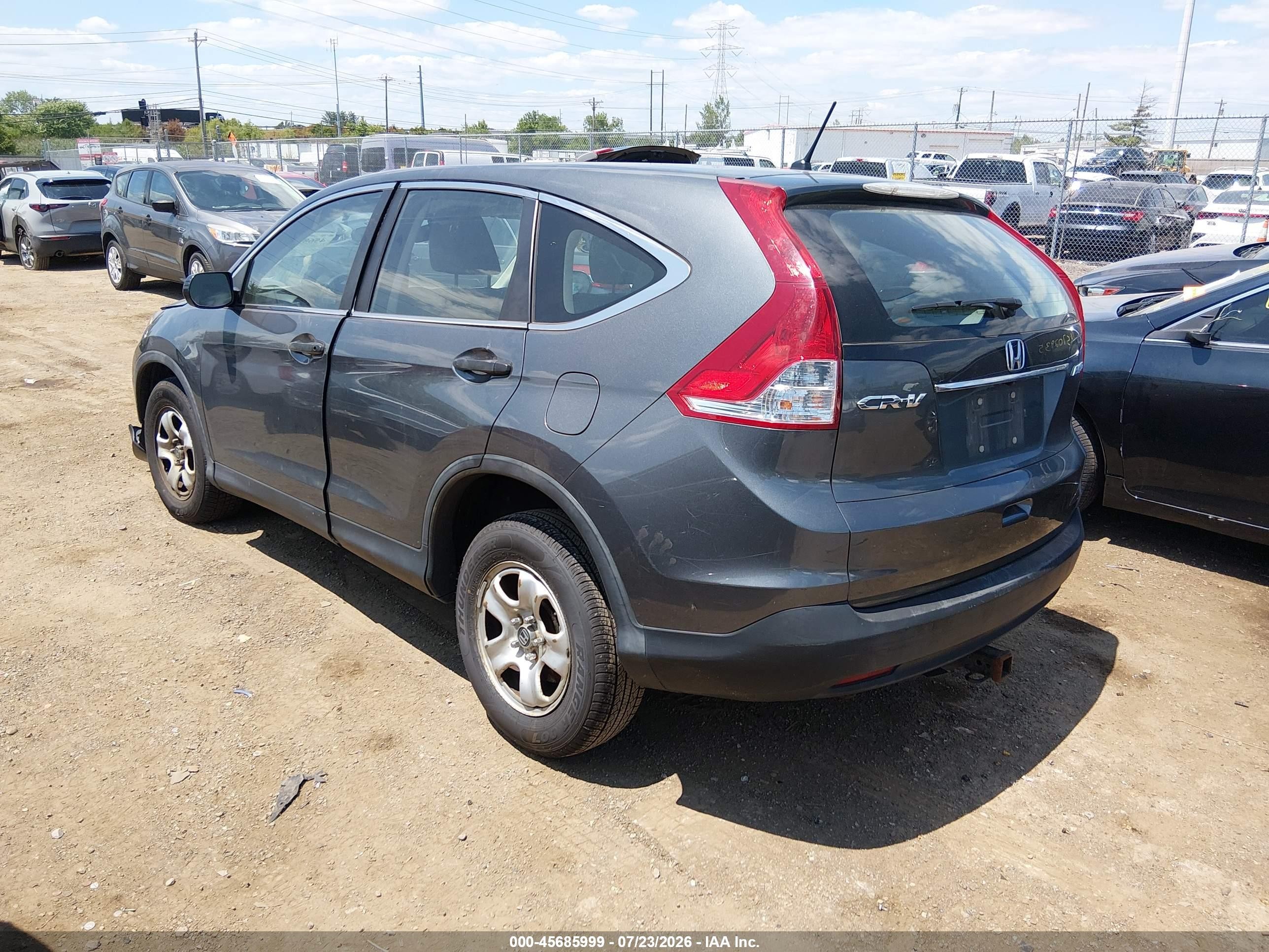 2013 Honda Cr-v Lx Gray vin: 5J6RM4H33DL005273