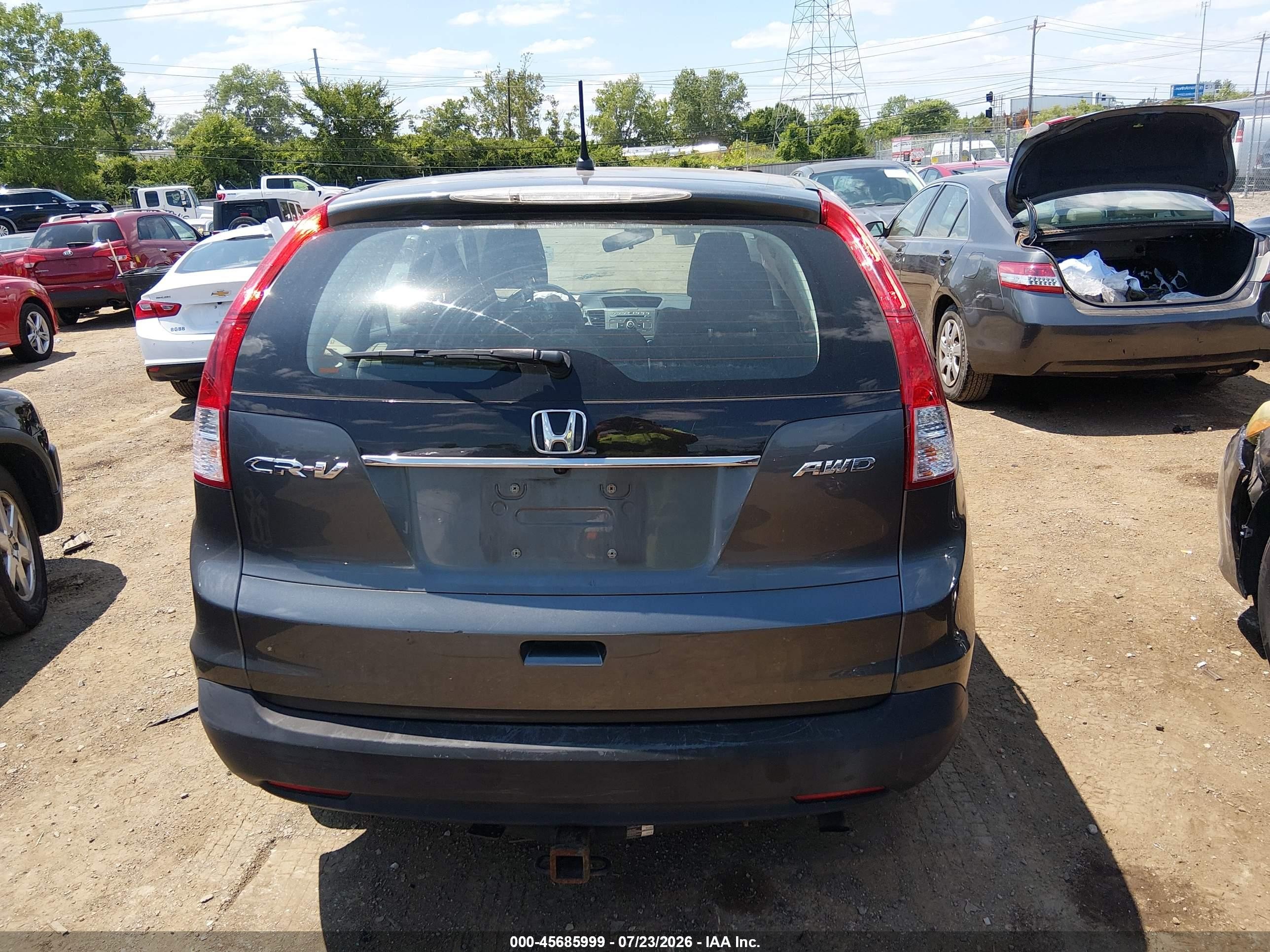 2013 Honda Cr-v Lx Gray vin: 5J6RM4H33DL005273