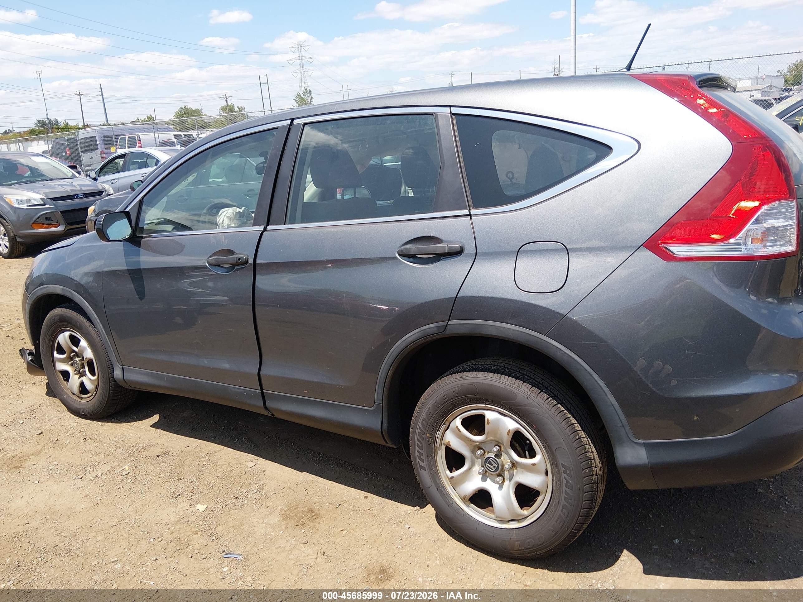 2013 Honda Cr-v Lx Gray vin: 5J6RM4H33DL005273