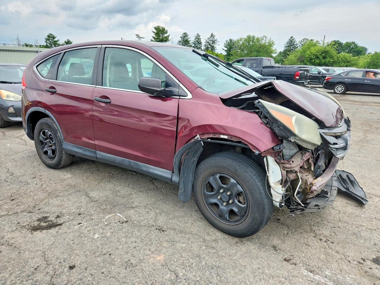 2013 Honda Cr-v Lx Темно-бордовый vin: 5J6RM4H33DL020310
