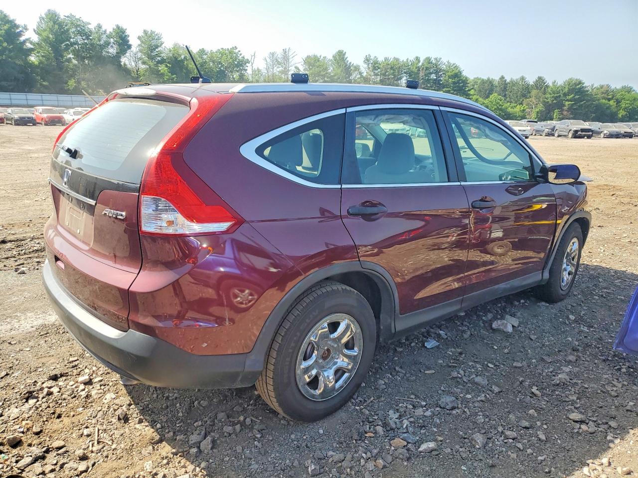 2013 Honda Cr-v Lx Burgundy vin: 5J6RM4H33DL078868