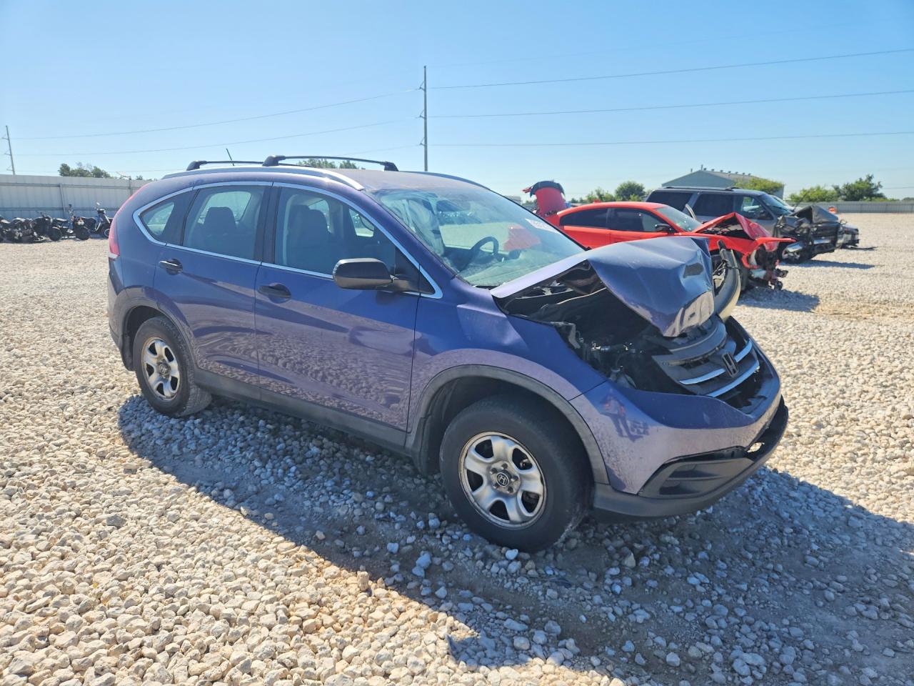 2014 Honda Cr-v Lx Blue vin: 5J6RM4H33EL030160