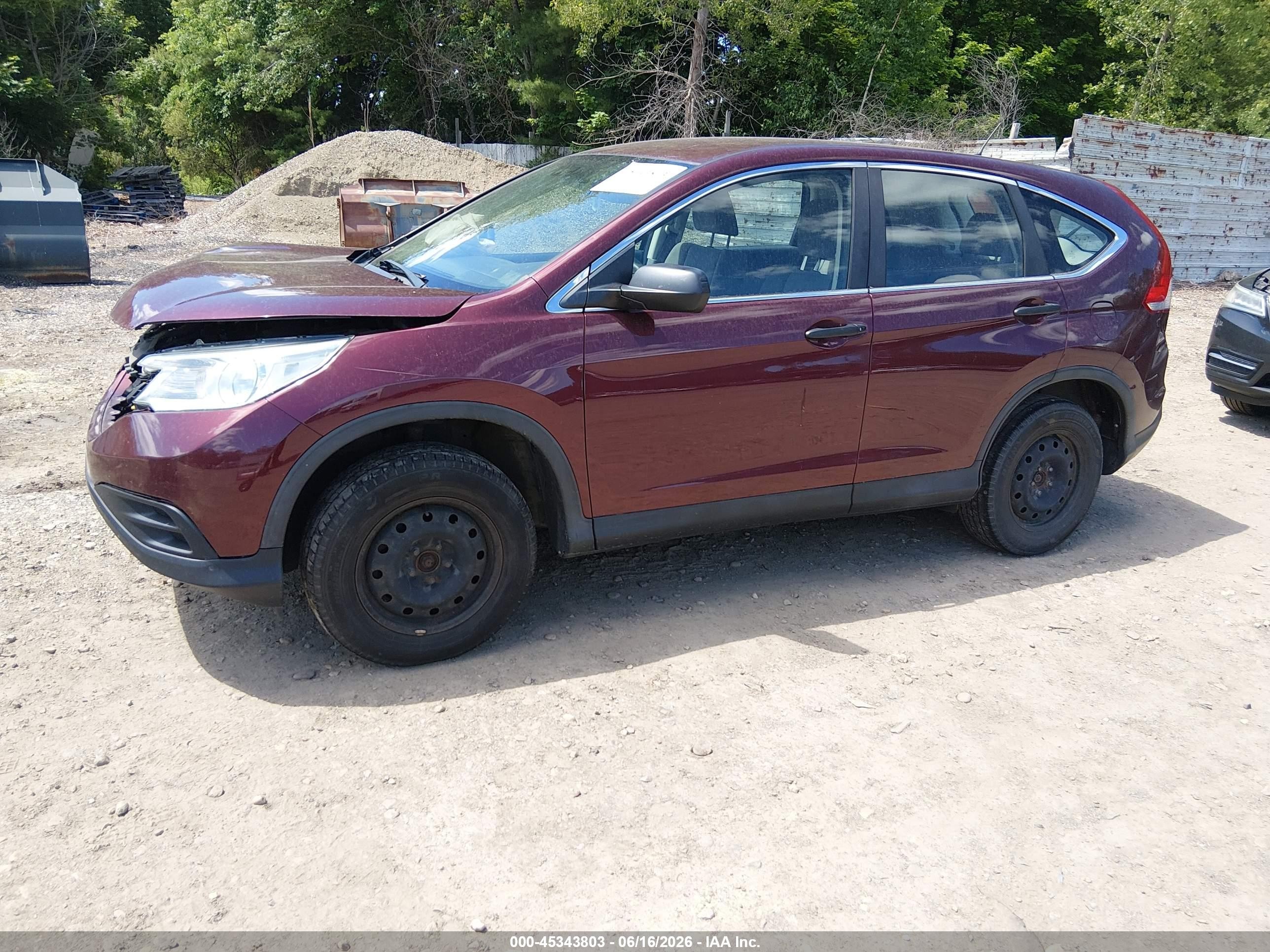 2014 Honda Cr-v Lx Burgundy vin: 5J6RM4H33EL041059