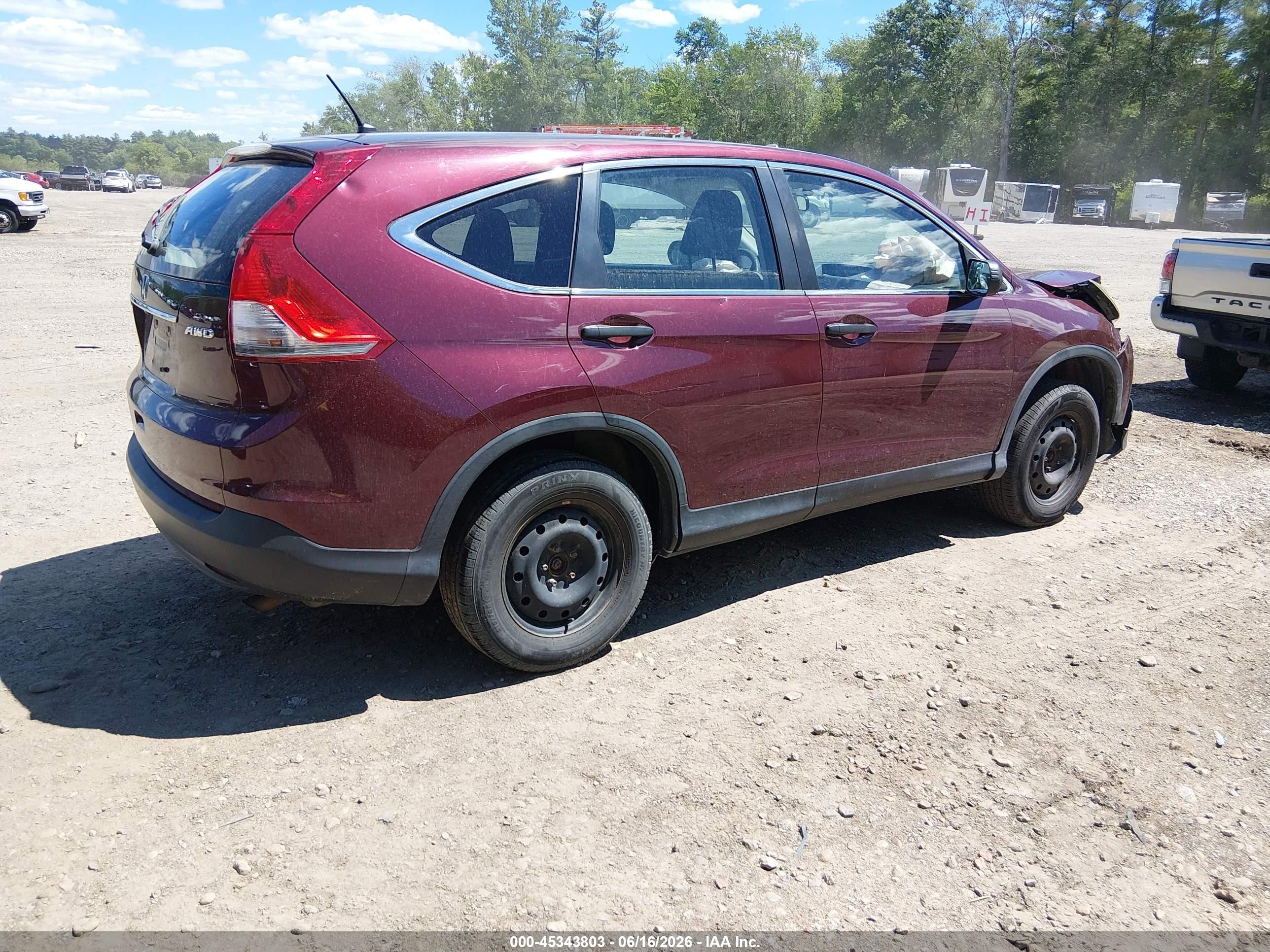 2014 Honda Cr-v Lx Burgundy vin: 5J6RM4H33EL041059
