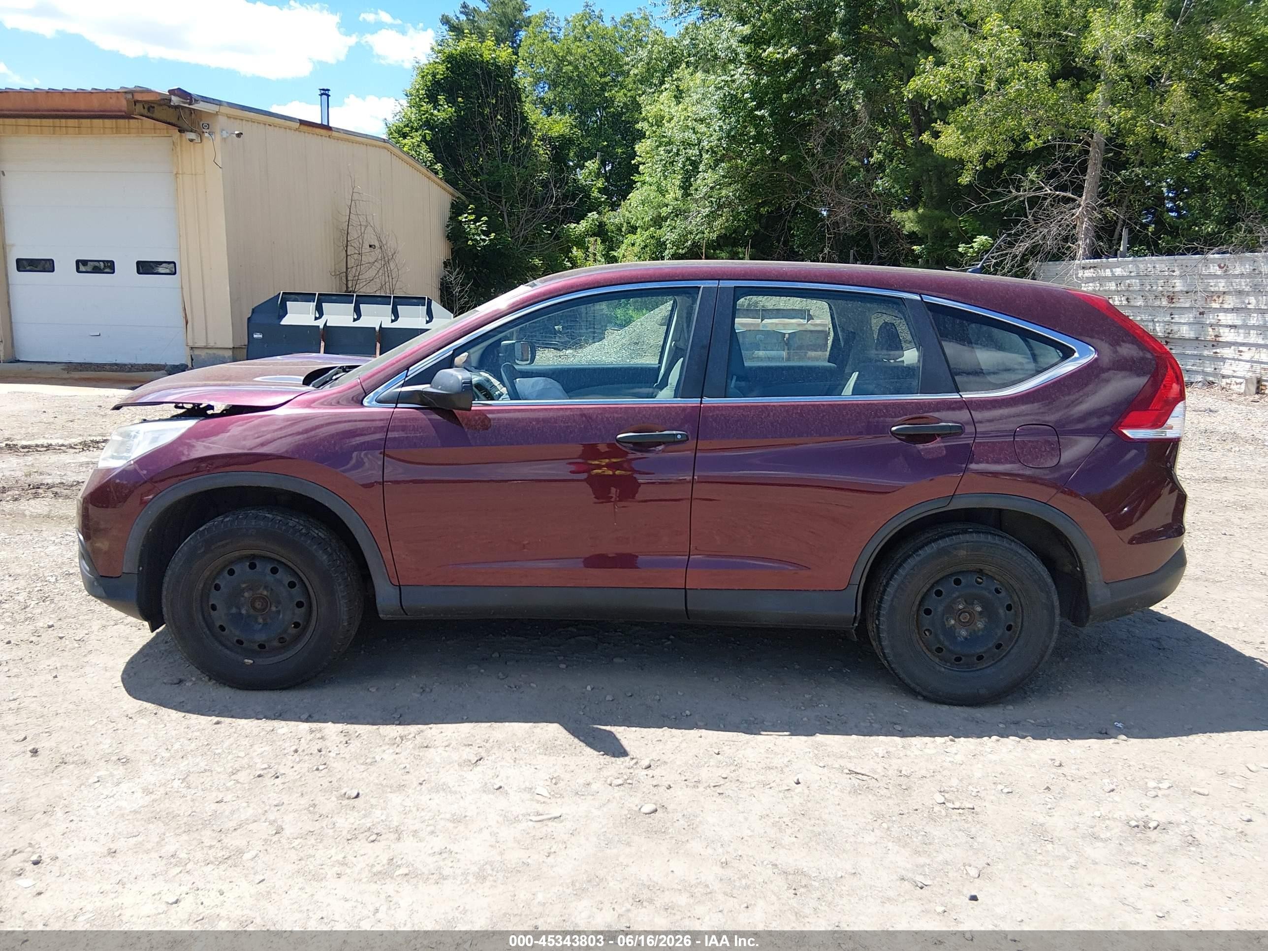 2014 Honda Cr-v Lx Burgundy vin: 5J6RM4H33EL041059