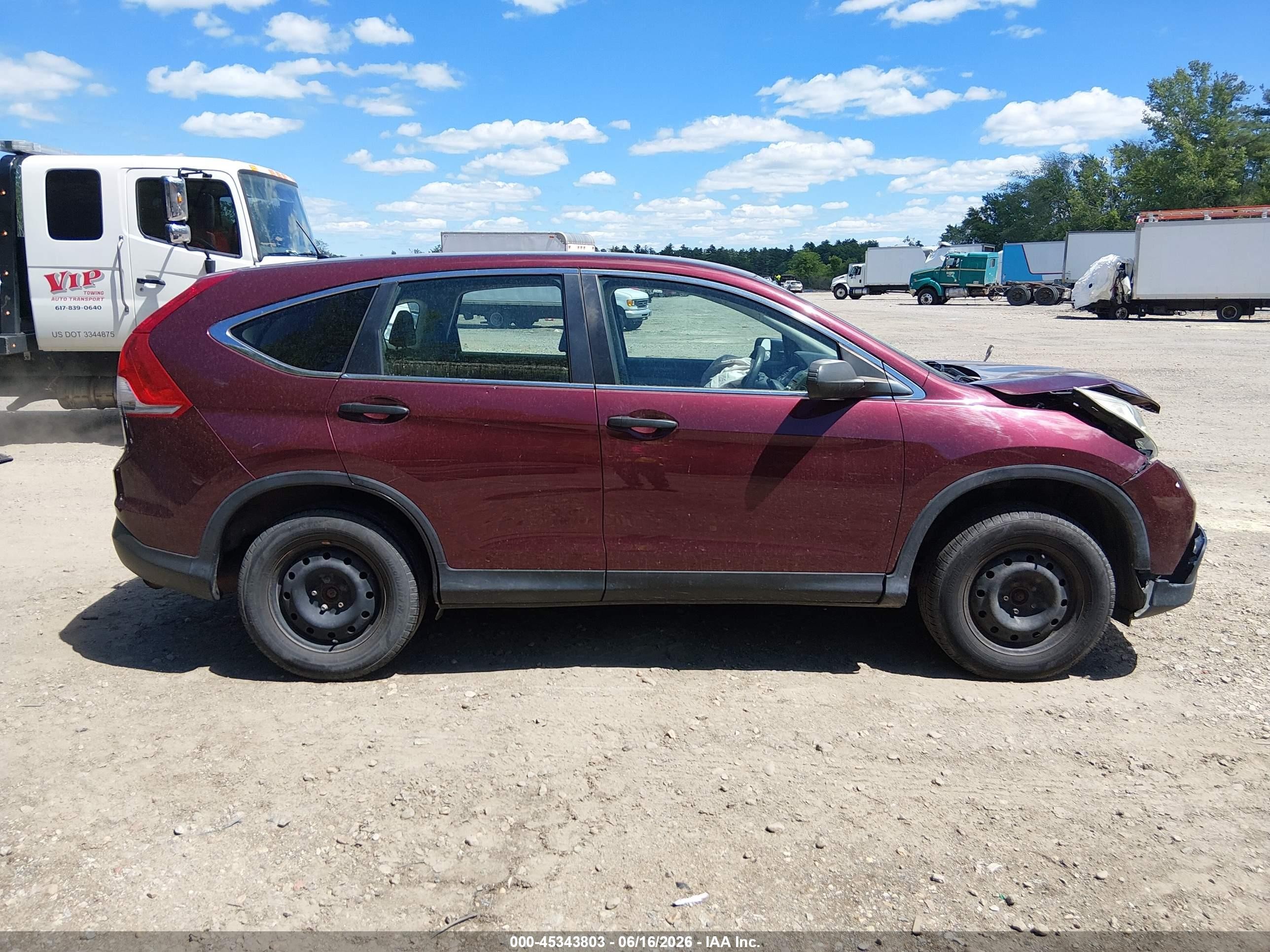 2014 Honda Cr-v Lx Burgundy vin: 5J6RM4H33EL041059