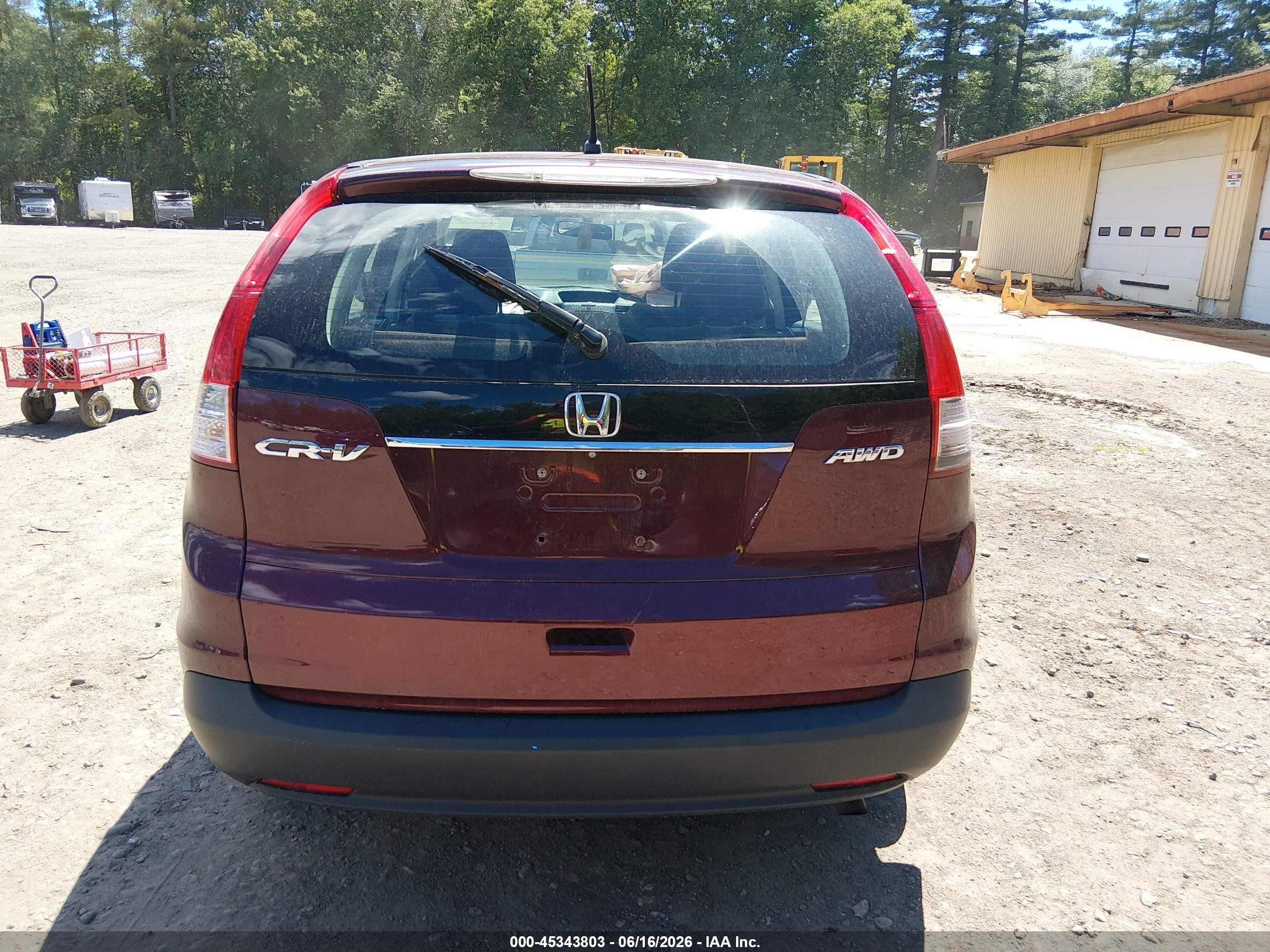 2014 Honda Cr-v Lx Burgundy vin: 5J6RM4H33EL041059