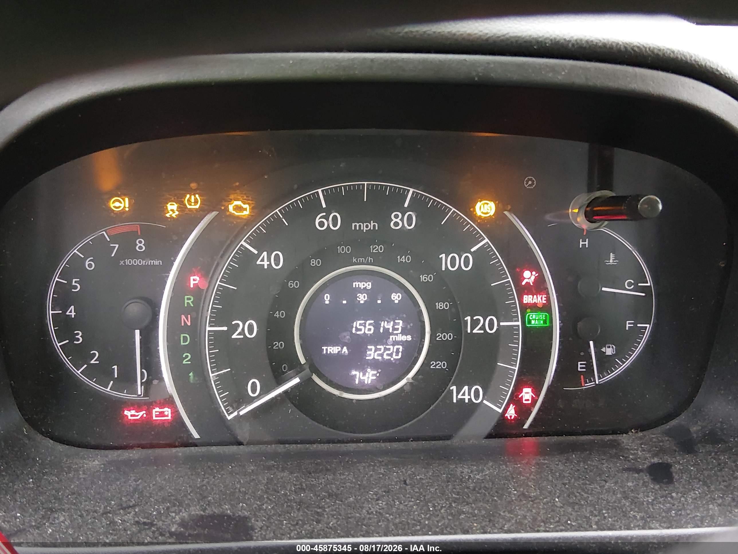 2014 Honda Cr-v Lx Серый vin: 5J6RM4H33EL051039