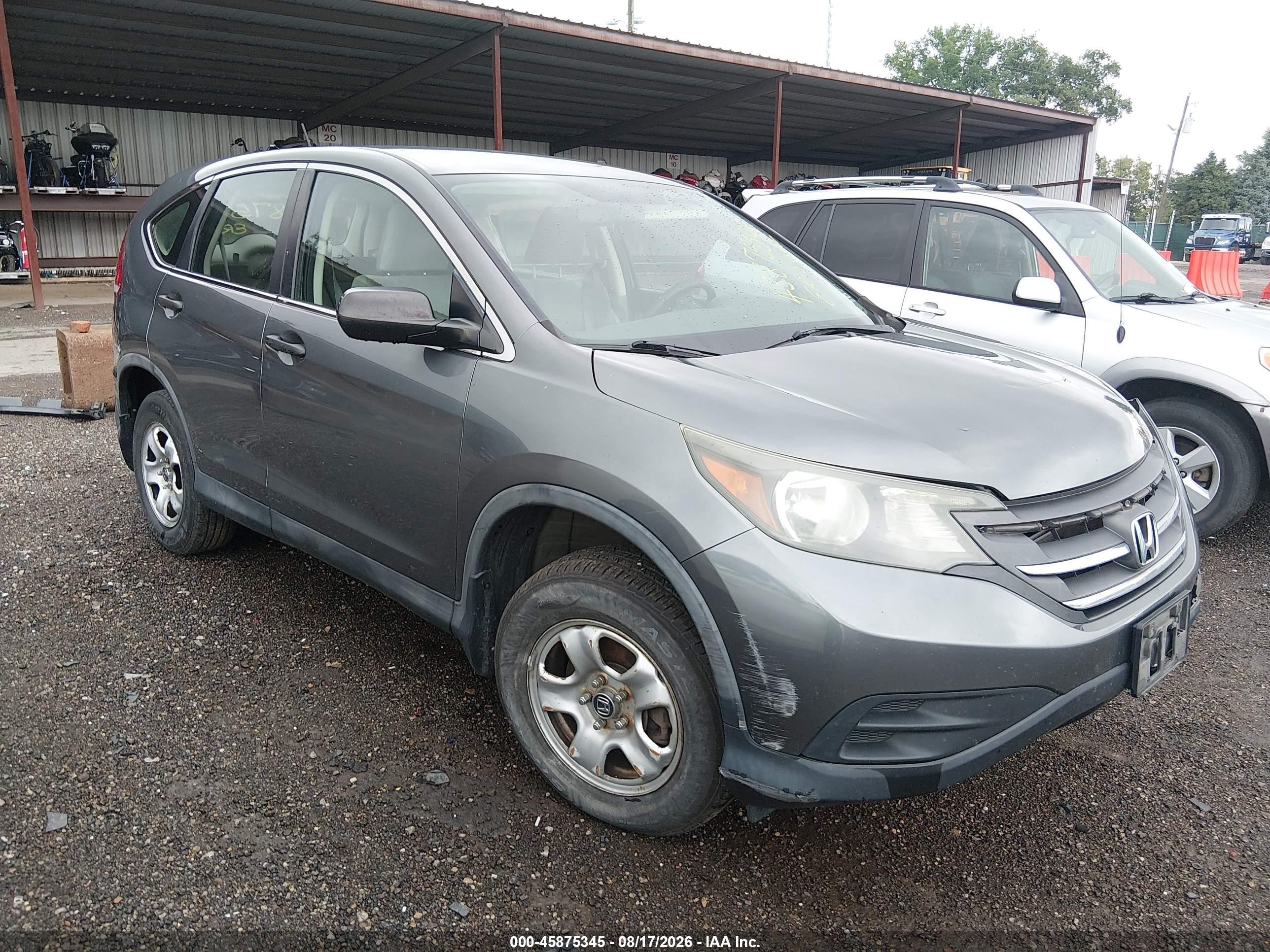2014 Honda Cr-v Lx Gray vin: 5J6RM4H33EL051039