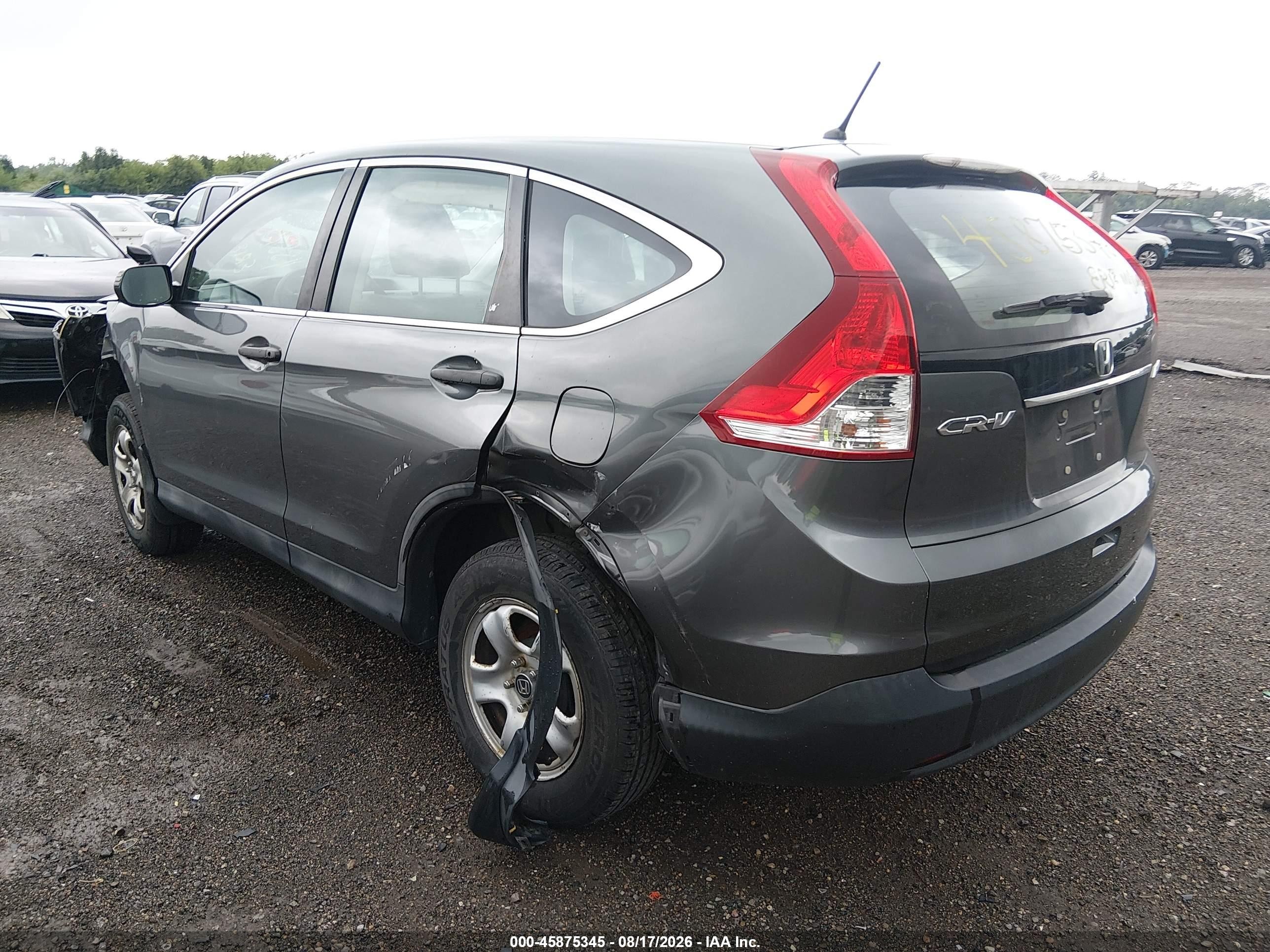 2014 Honda Cr-v Lx Серый vin: 5J6RM4H33EL051039