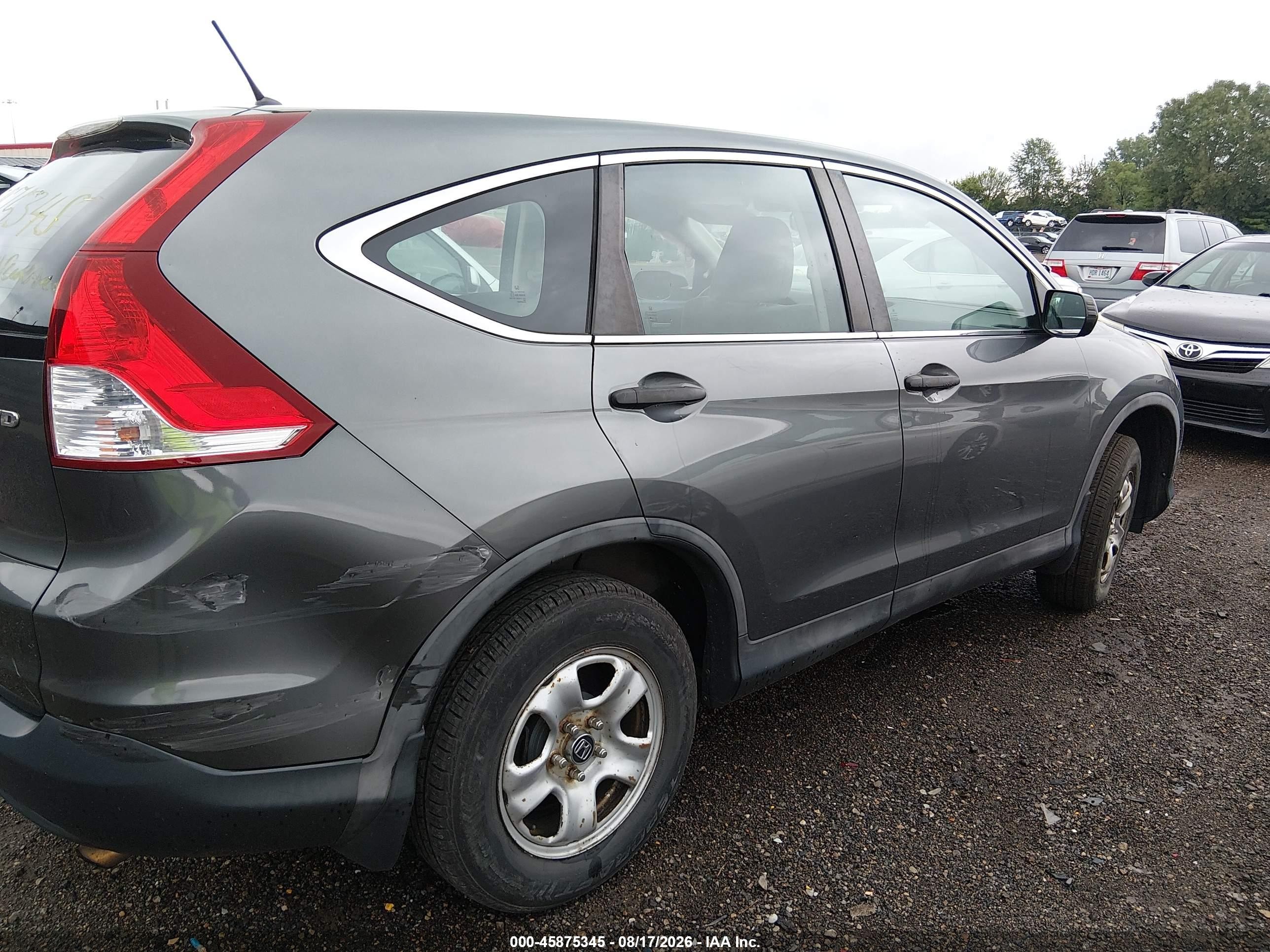 2014 Honda Cr-v Lx Серый vin: 5J6RM4H33EL051039