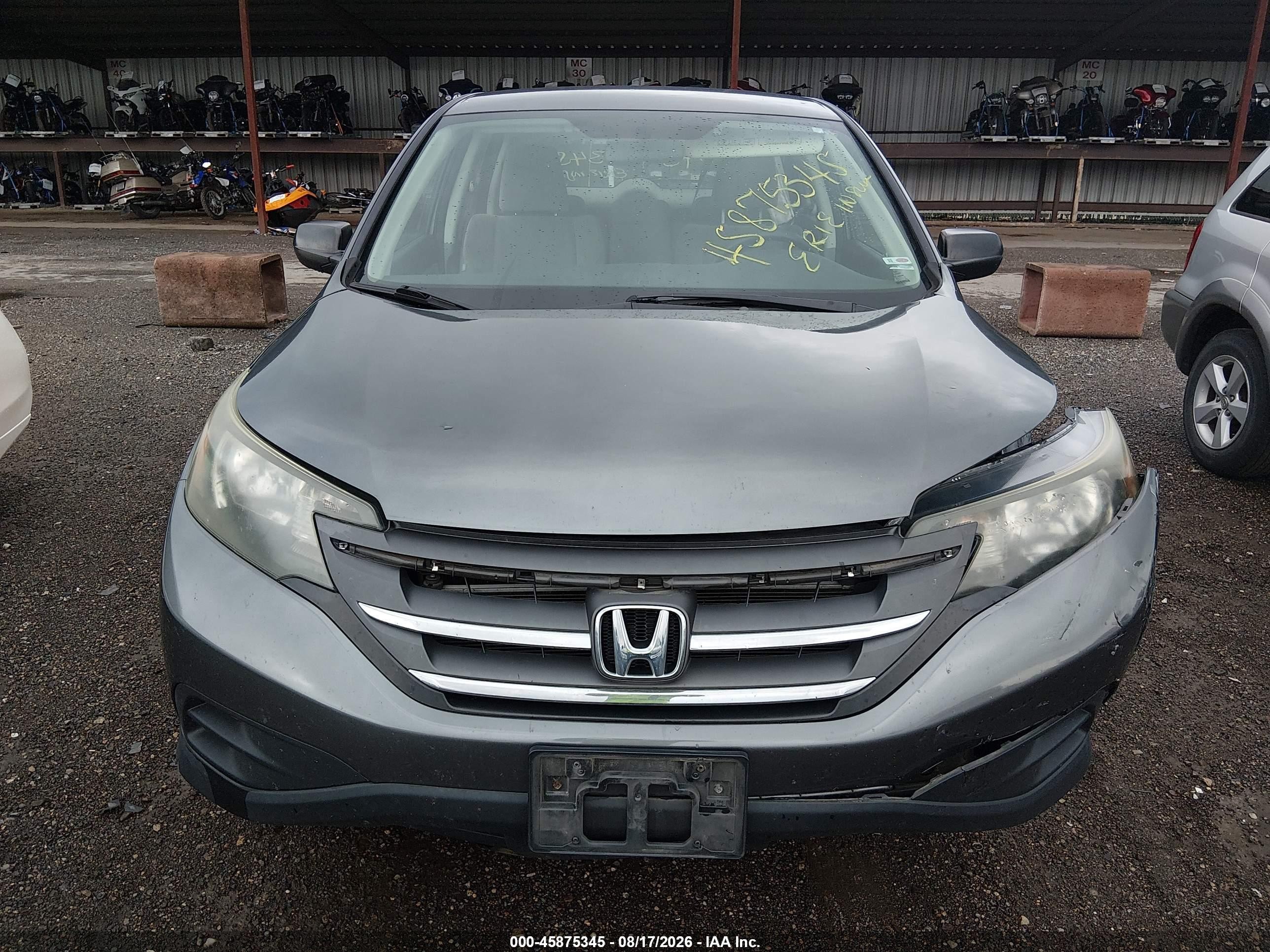 2014 Honda Cr-v Lx Серый vin: 5J6RM4H33EL051039