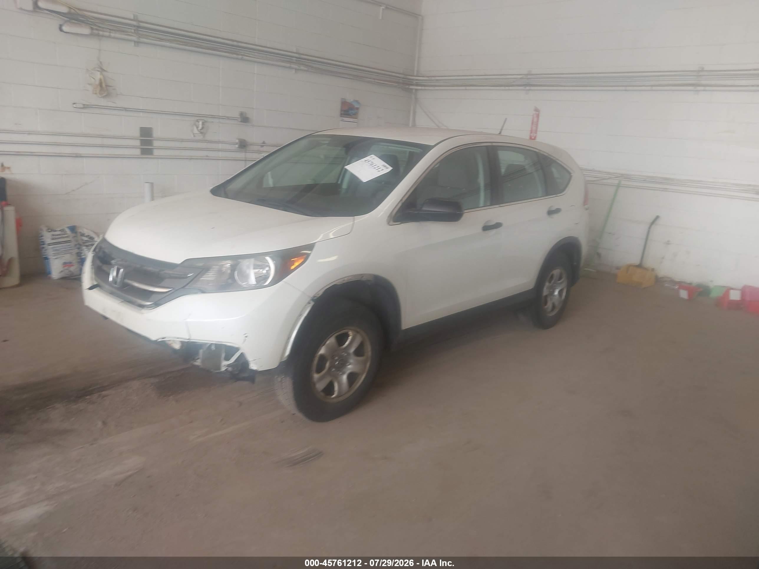 2014 Honda Cr-v Lx White vin: 5J6RM4H33EL114916