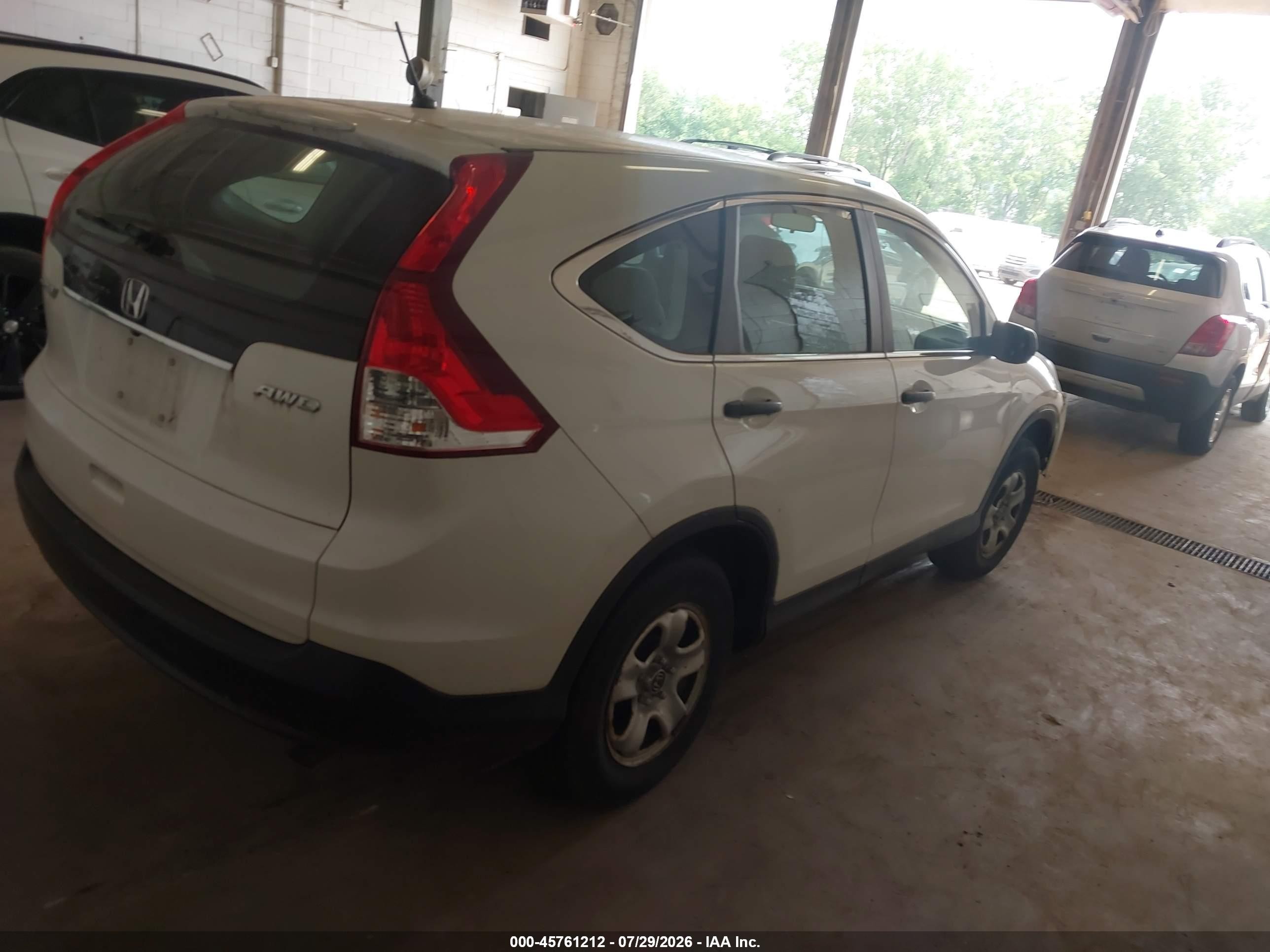 2014 Honda Cr-v Lx White vin: 5J6RM4H33EL114916