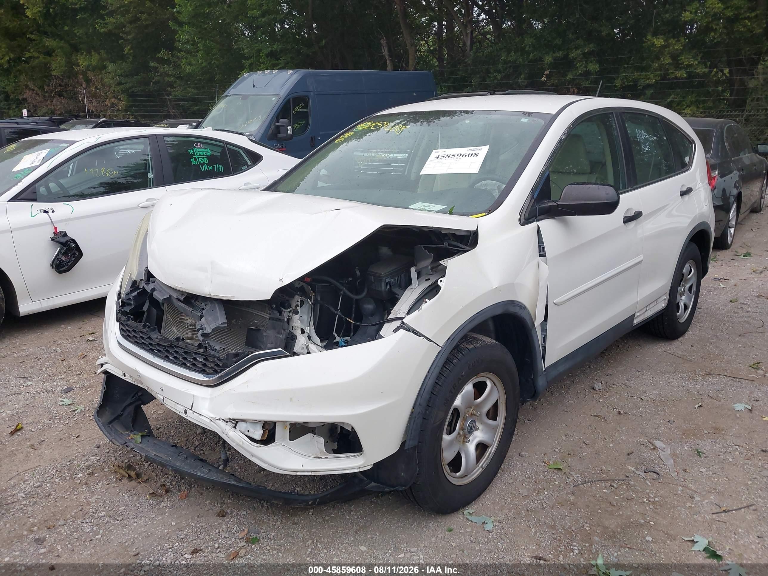 2015 Honda Cr-v Lx White vin: 5J6RM4H33FL019502