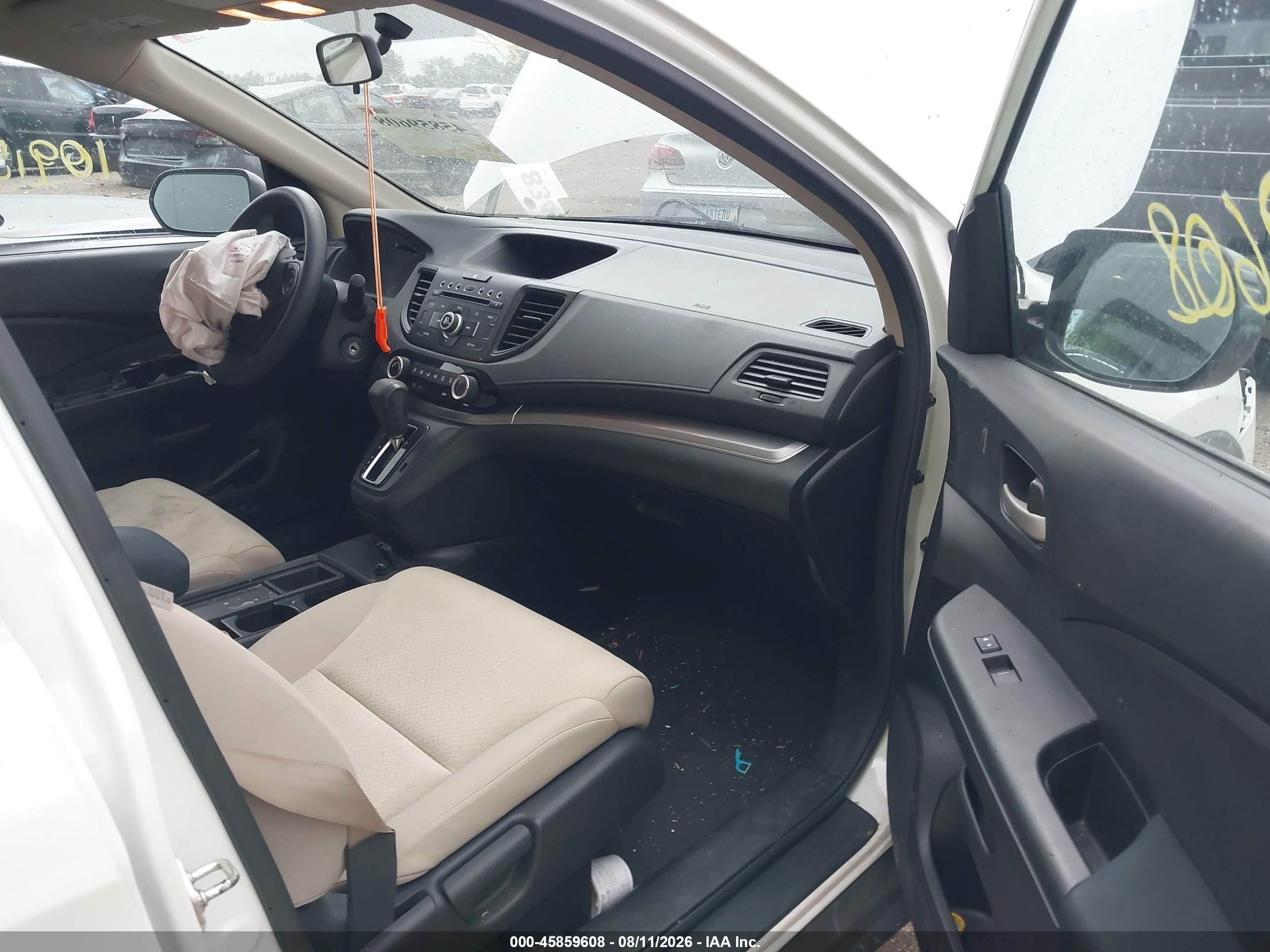 2015 Honda Cr-v Lx White vin: 5J6RM4H33FL019502