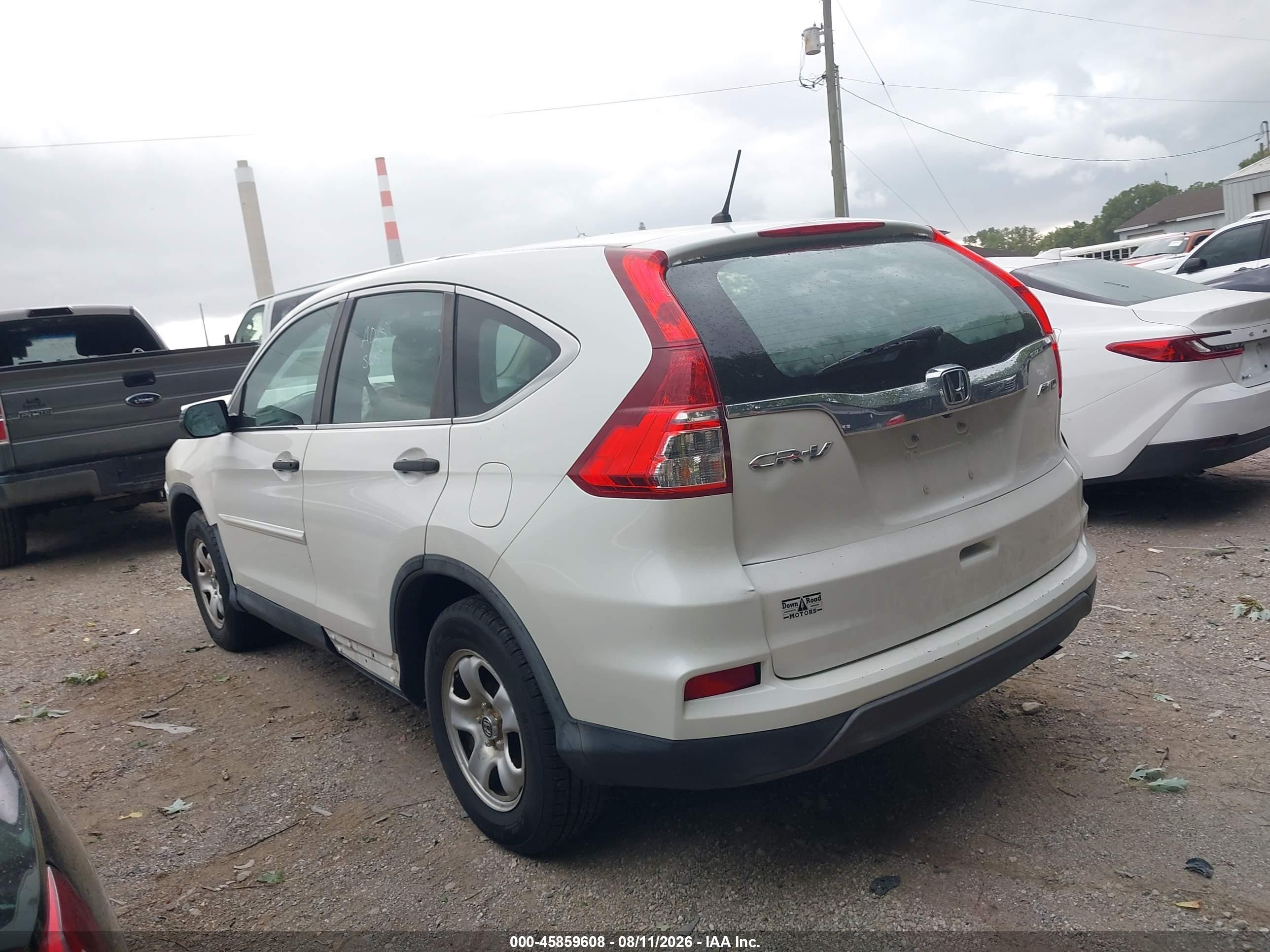 2015 Honda Cr-v Lx White vin: 5J6RM4H33FL019502