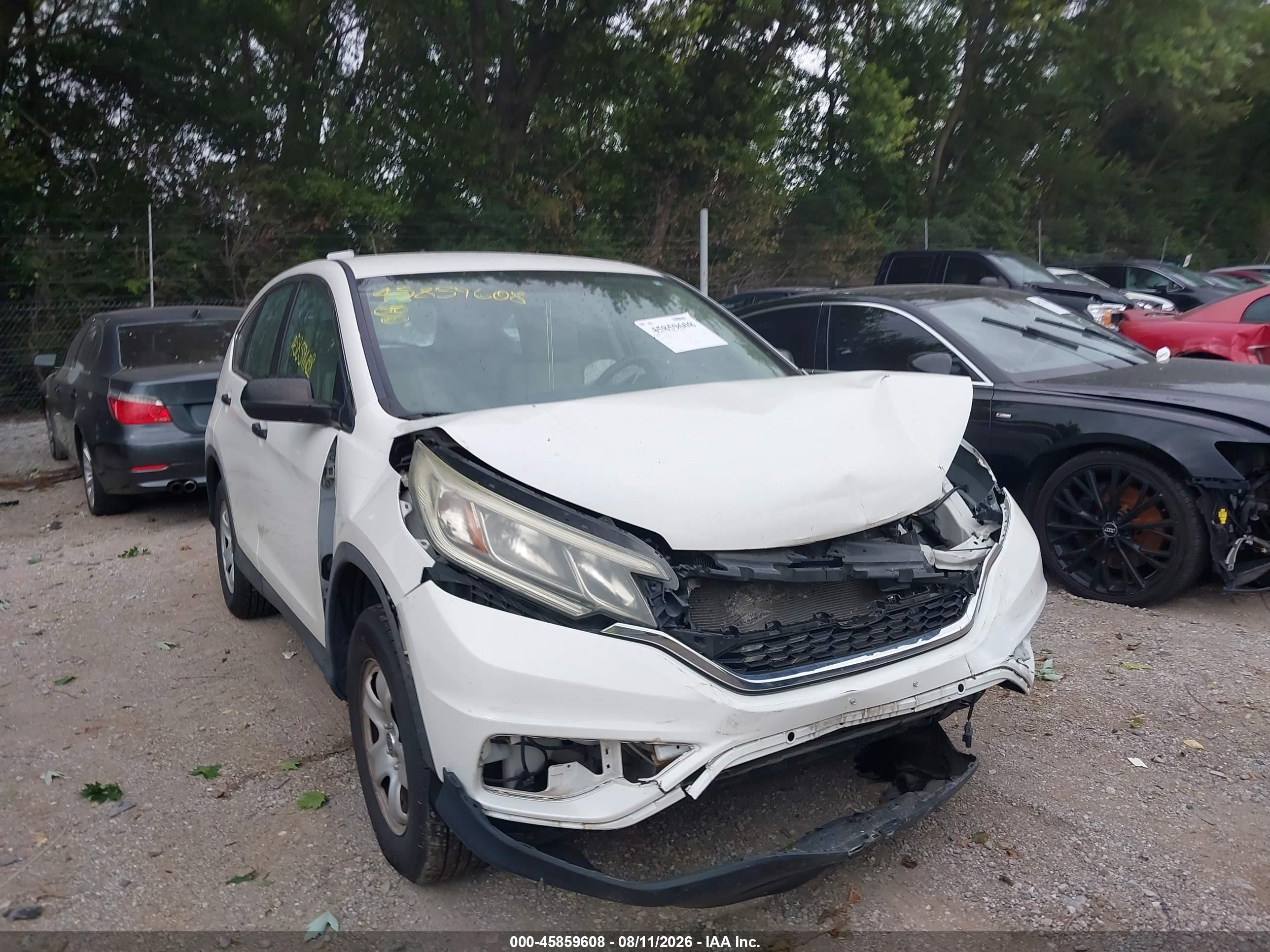 2015 Honda Cr-v Lx White vin: 5J6RM4H33FL019502
