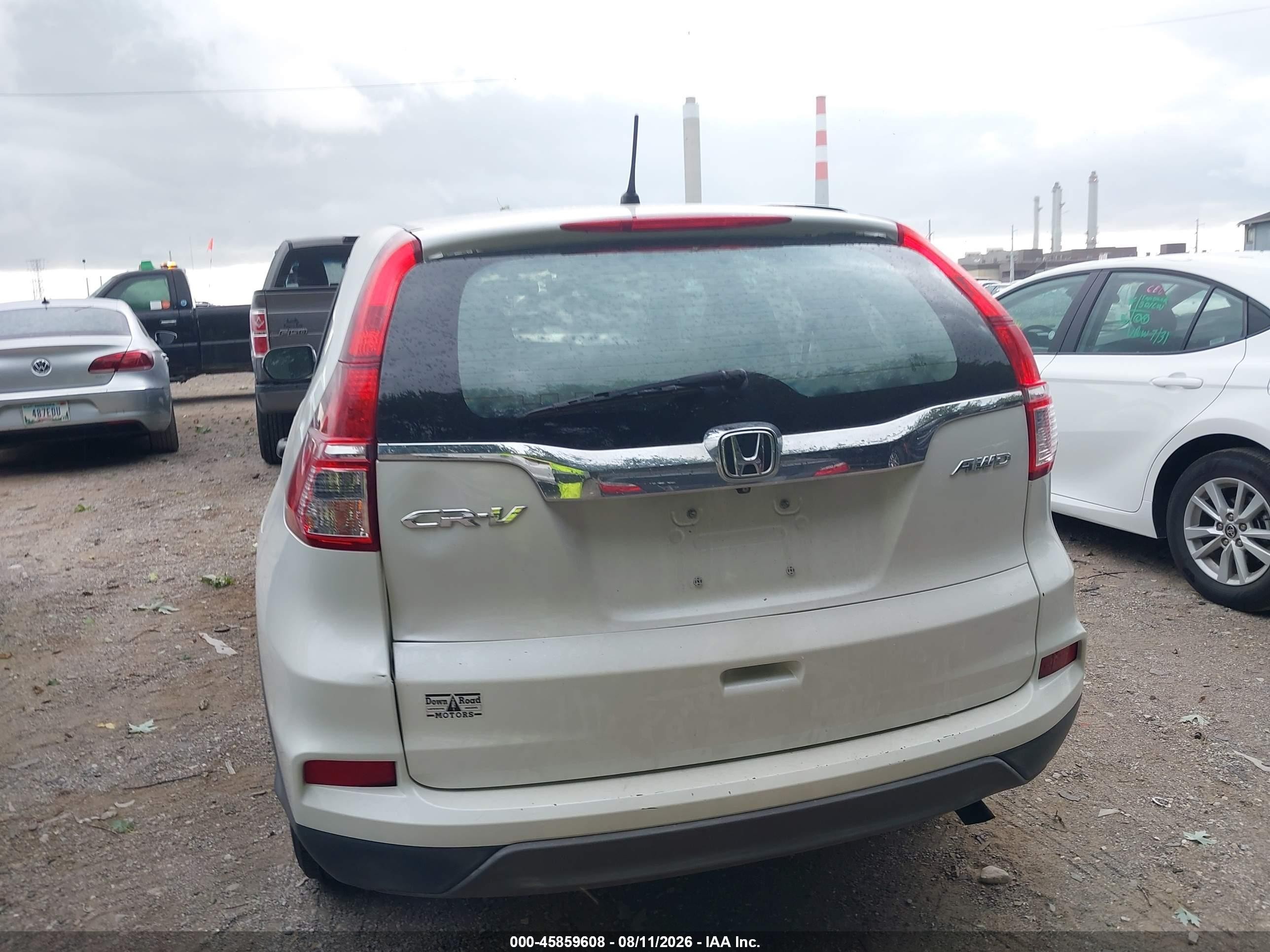 2015 Honda Cr-v Lx White vin: 5J6RM4H33FL019502