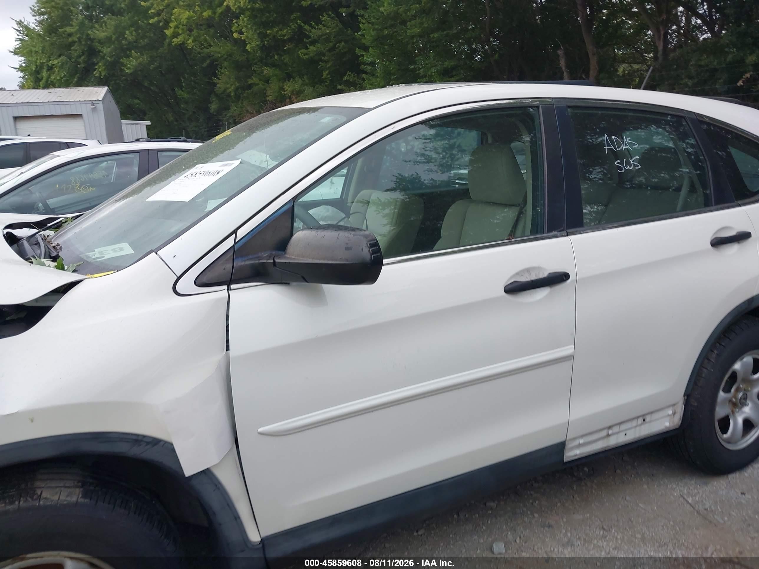 2015 Honda Cr-v Lx White vin: 5J6RM4H33FL019502