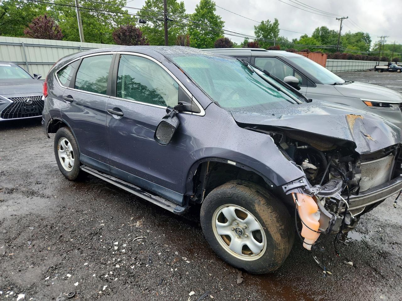 2015 Honda Cr-v Lx Gray vin: 5J6RM4H33FL048062