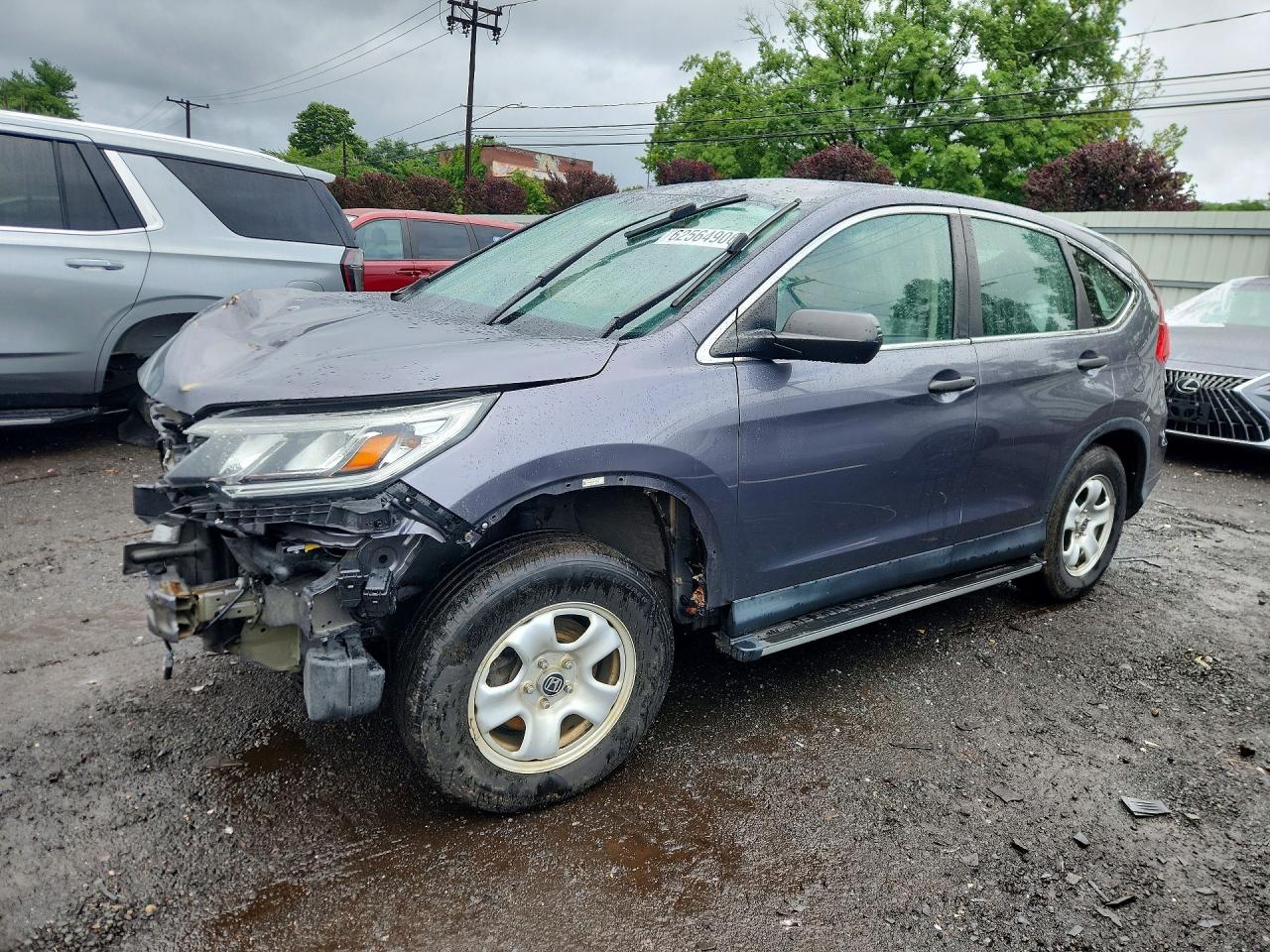 2015 Honda Cr-v Lx Gray vin: 5J6RM4H33FL048062