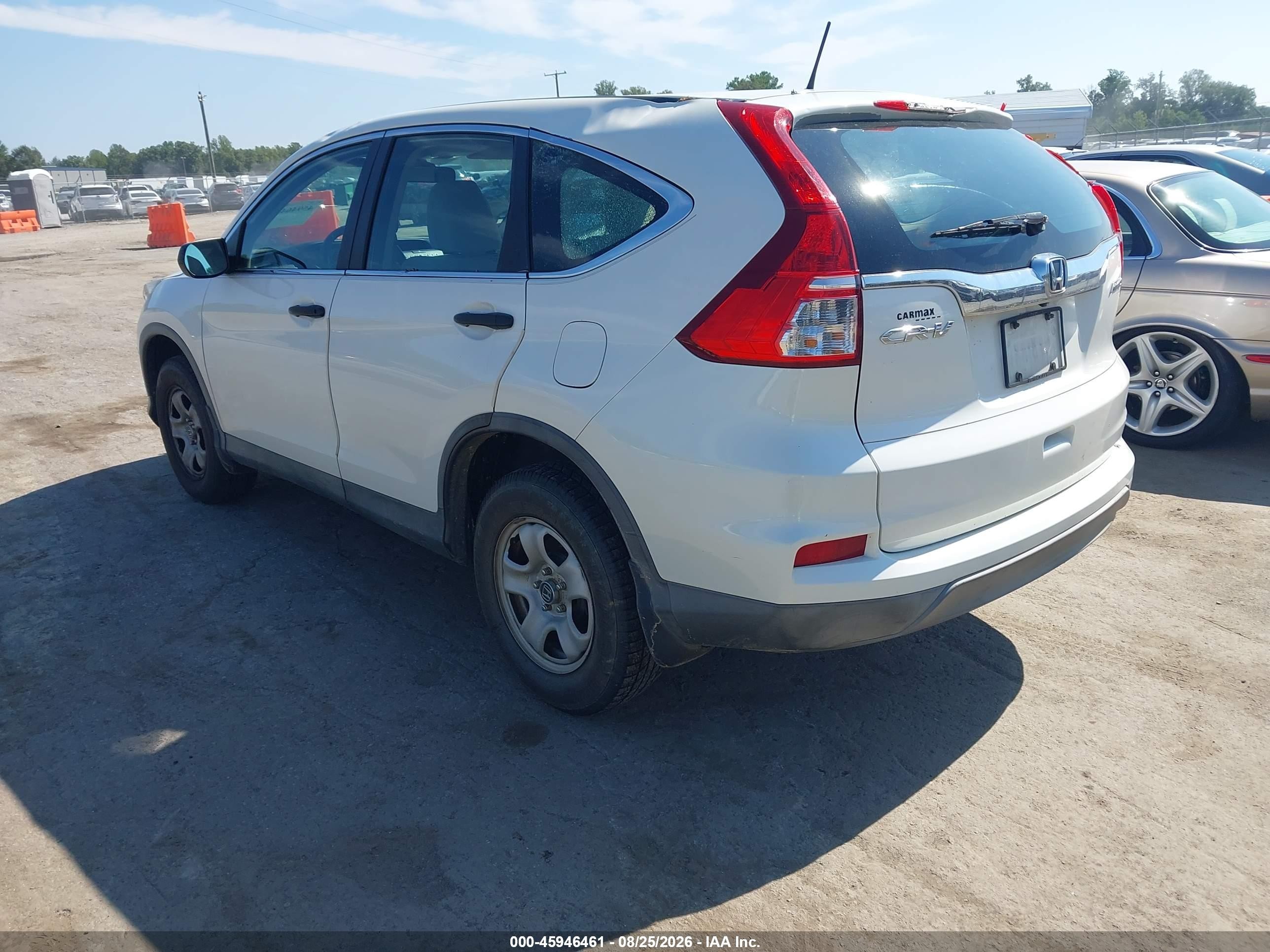 2015 Honda Cr-v Lx White vin: 5J6RM4H33FL095267