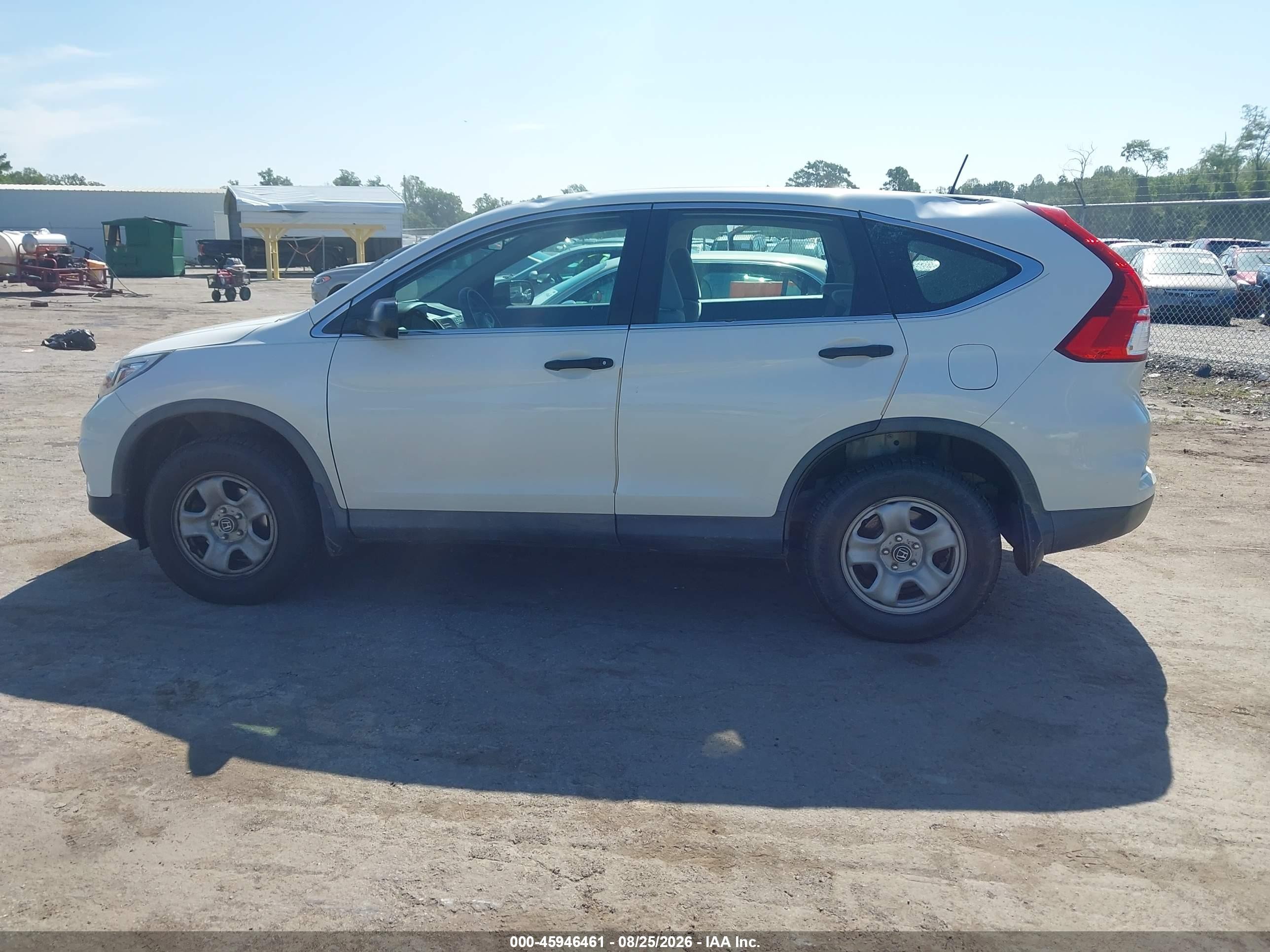 2015 Honda Cr-v Lx White vin: 5J6RM4H33FL095267