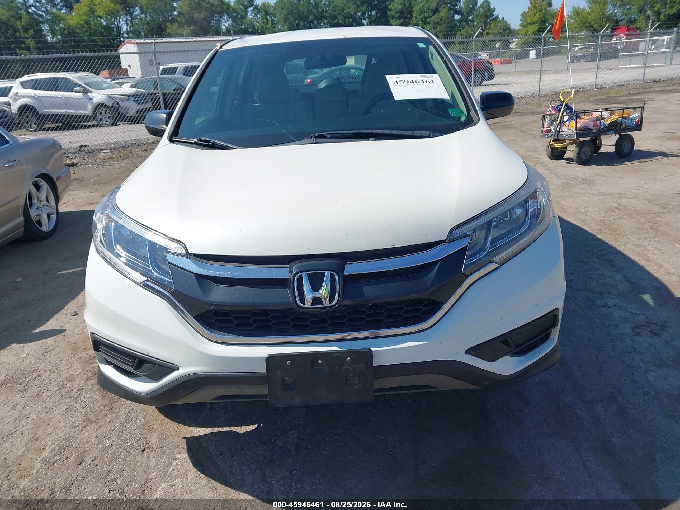 2015 Honda Cr-v Lx White vin: 5J6RM4H33FL095267
